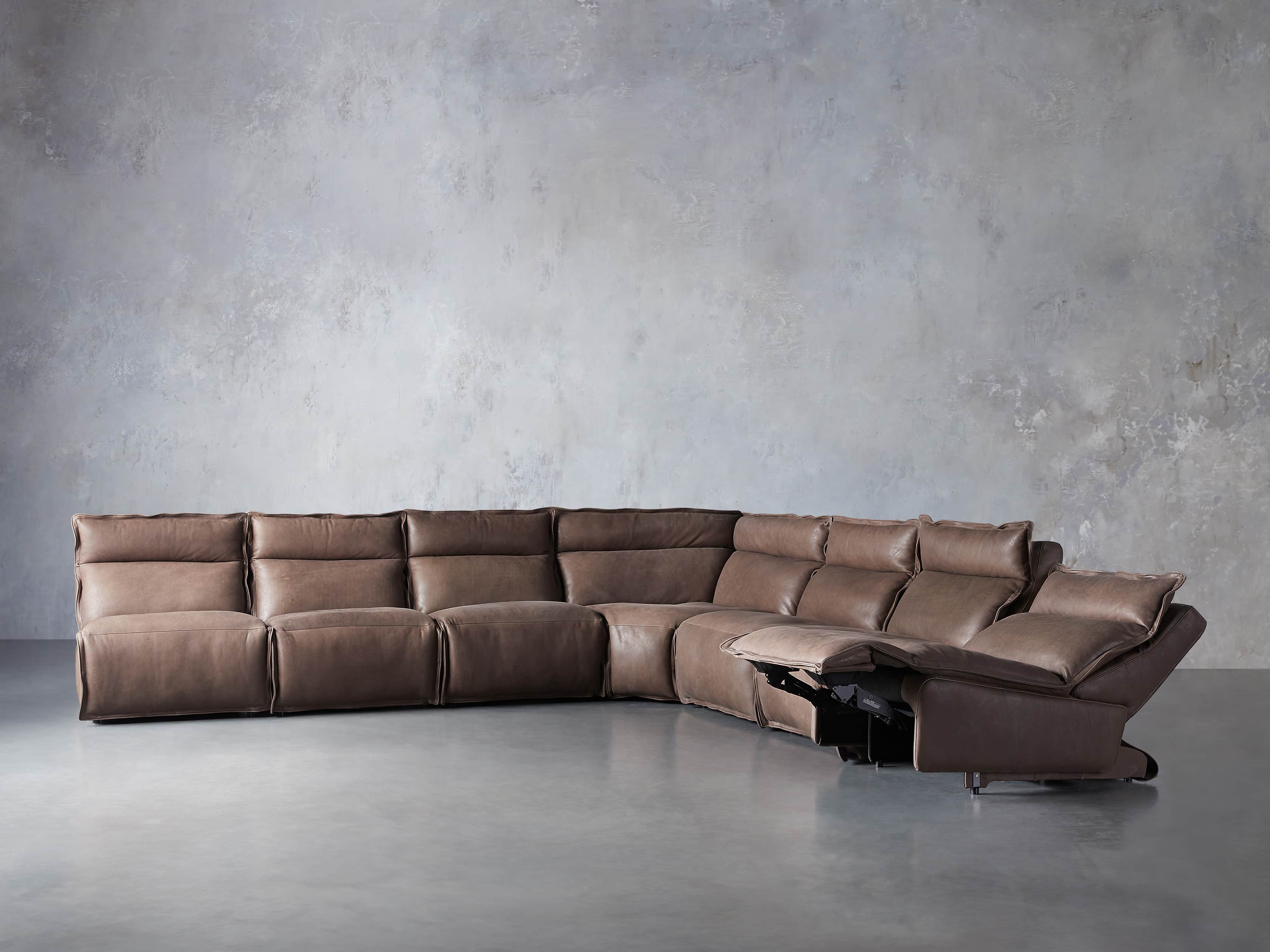 Rowland Leather Seven Piece Sectional in Burnham Chocolate, slide 4 of 9
