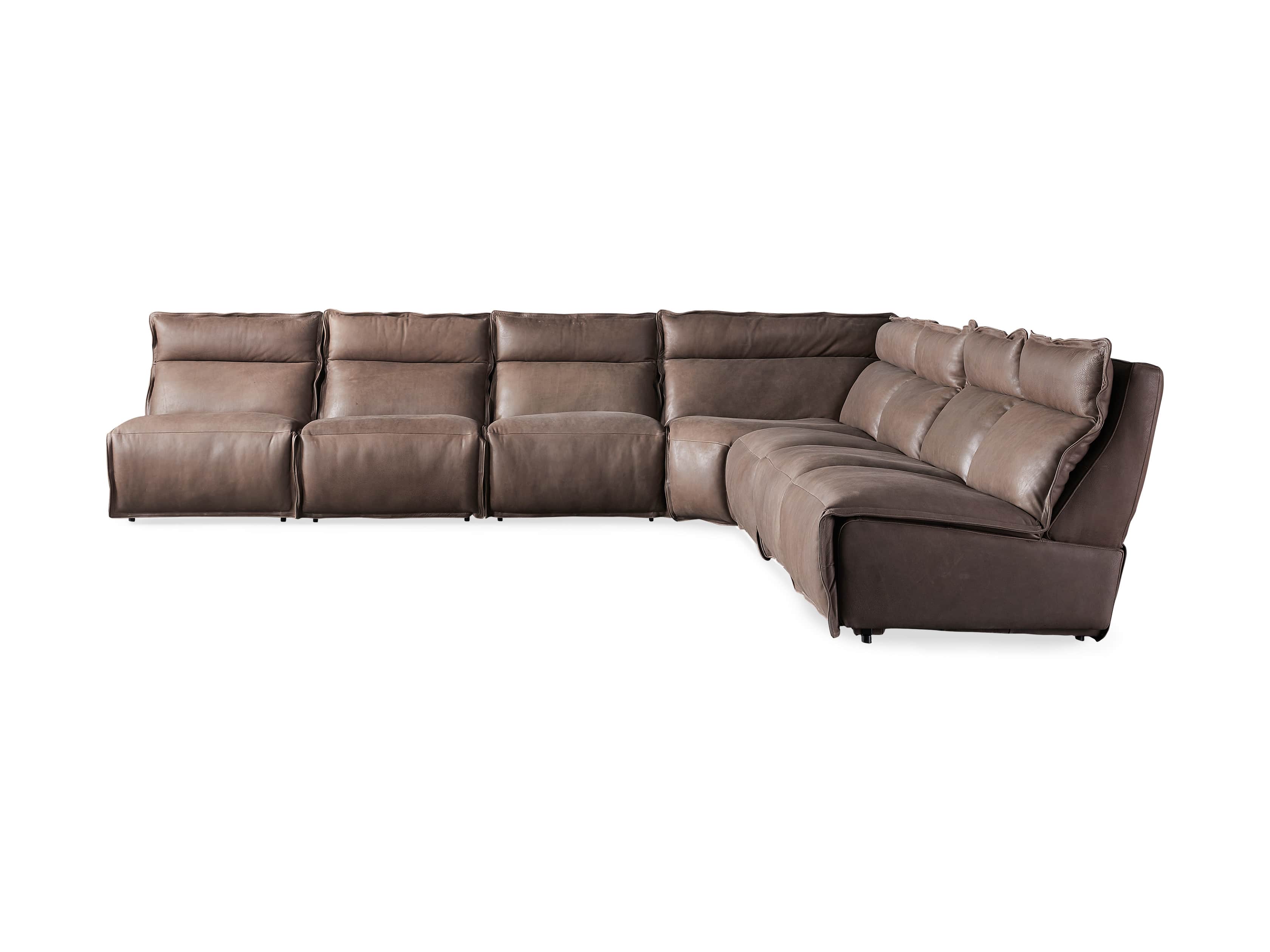 Rowland Leather Seven Piece Sectional in Burnham Chocolate, slide 8 of 9