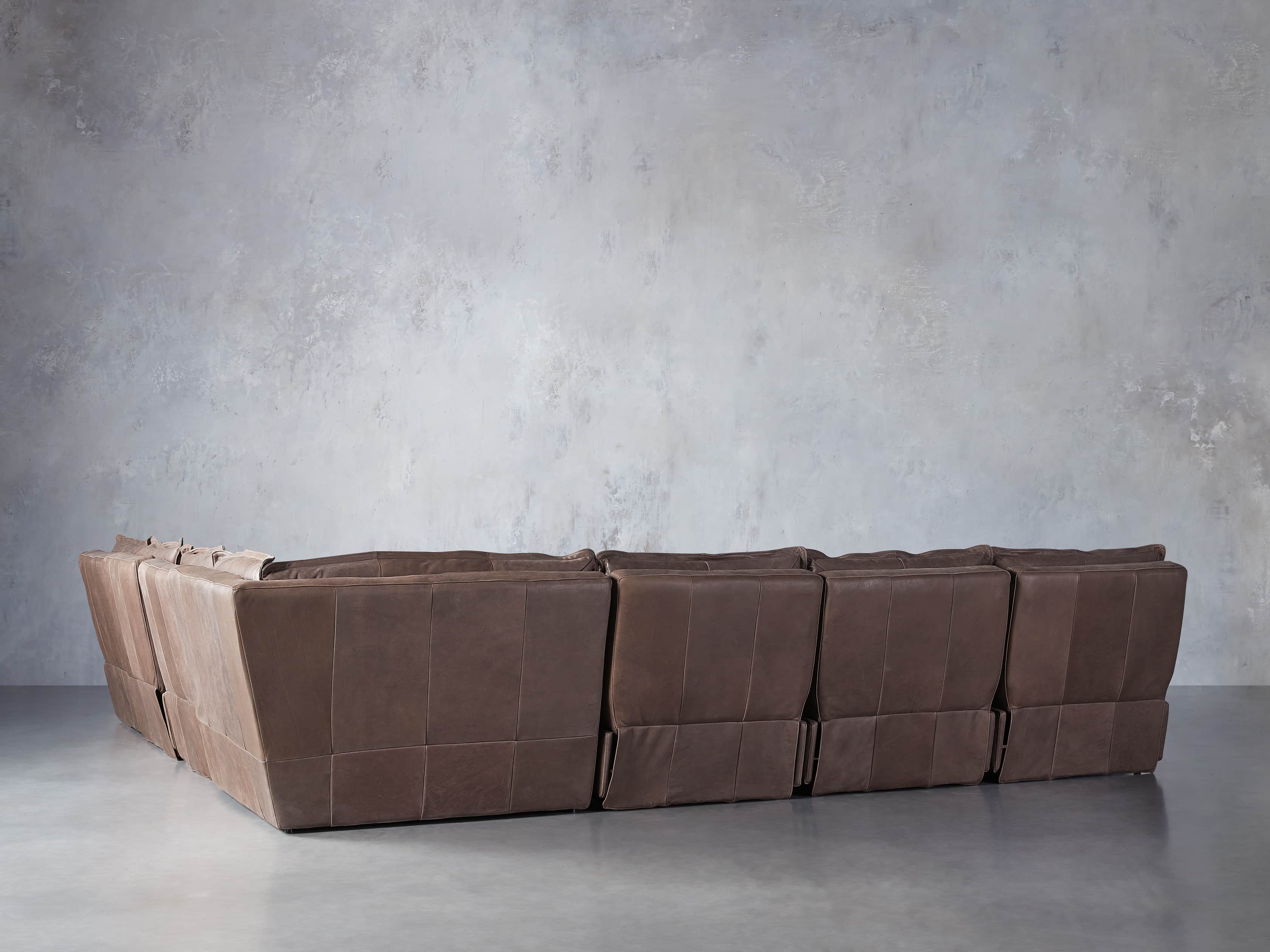Rowland Leather Seven Piece Sectional in Burnham Chocolate, slide 5 of 9