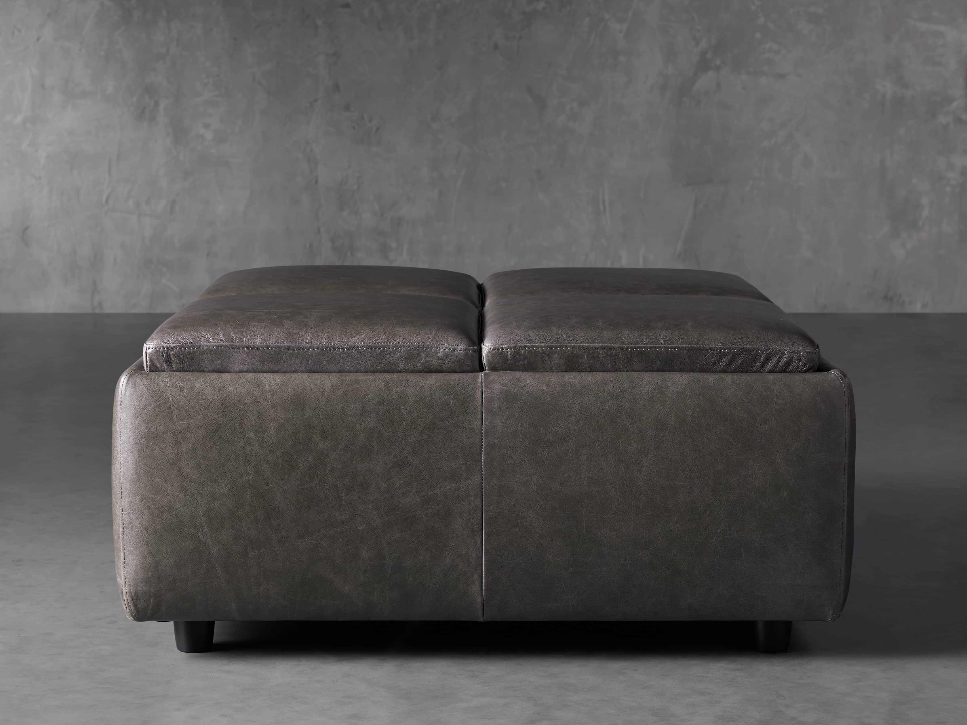 Upton Leather 37" Storage Ottoman