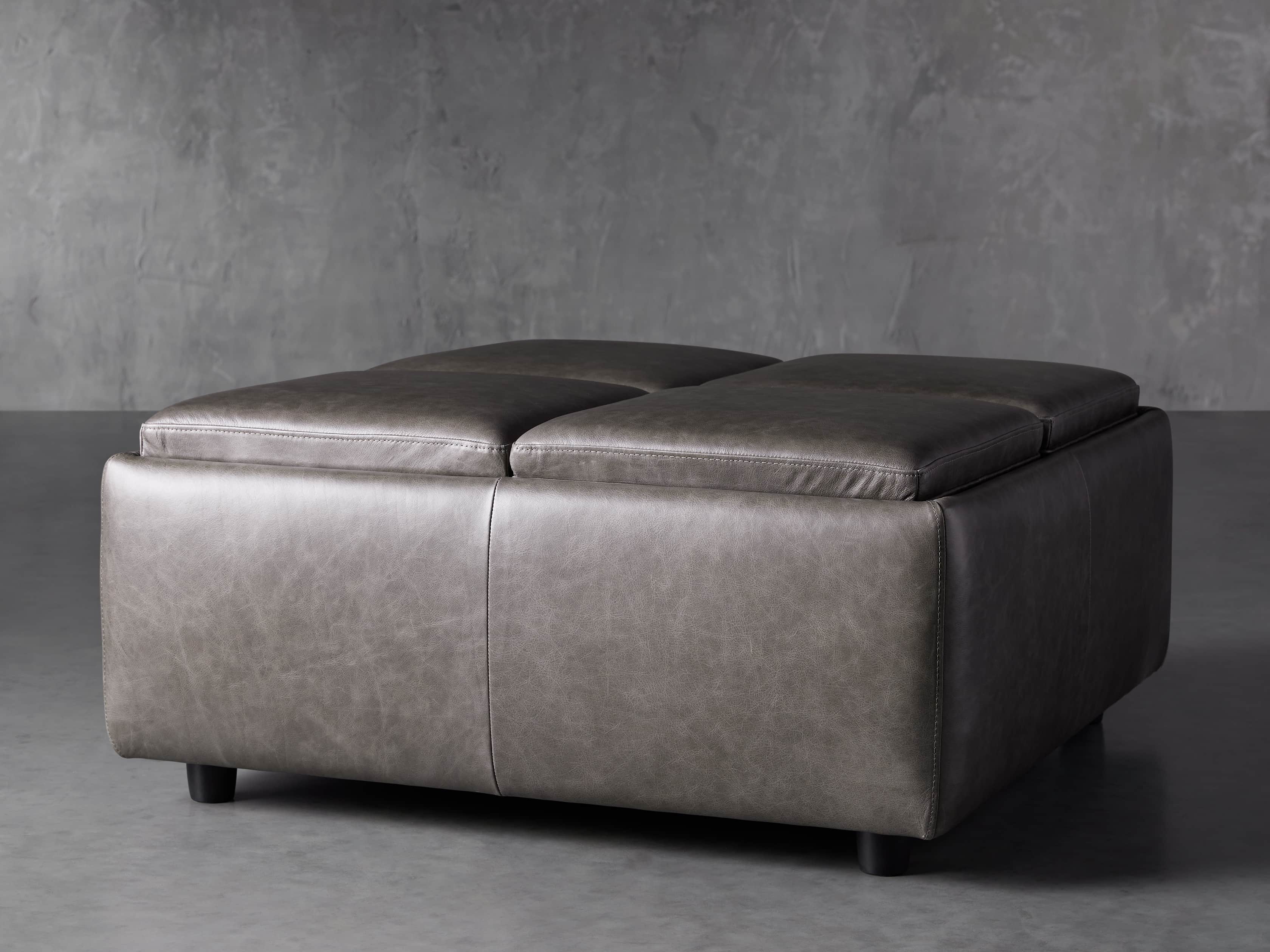 Upton Leather 37" Storage Ottoman