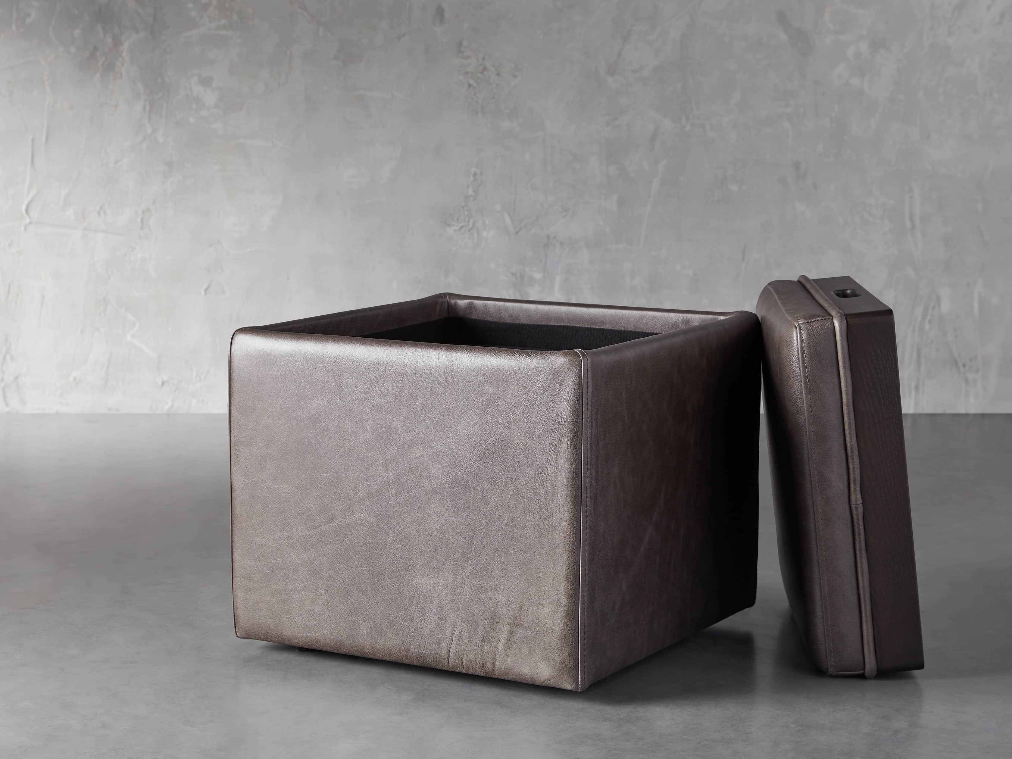 Upton Leather 18" Storage Cube