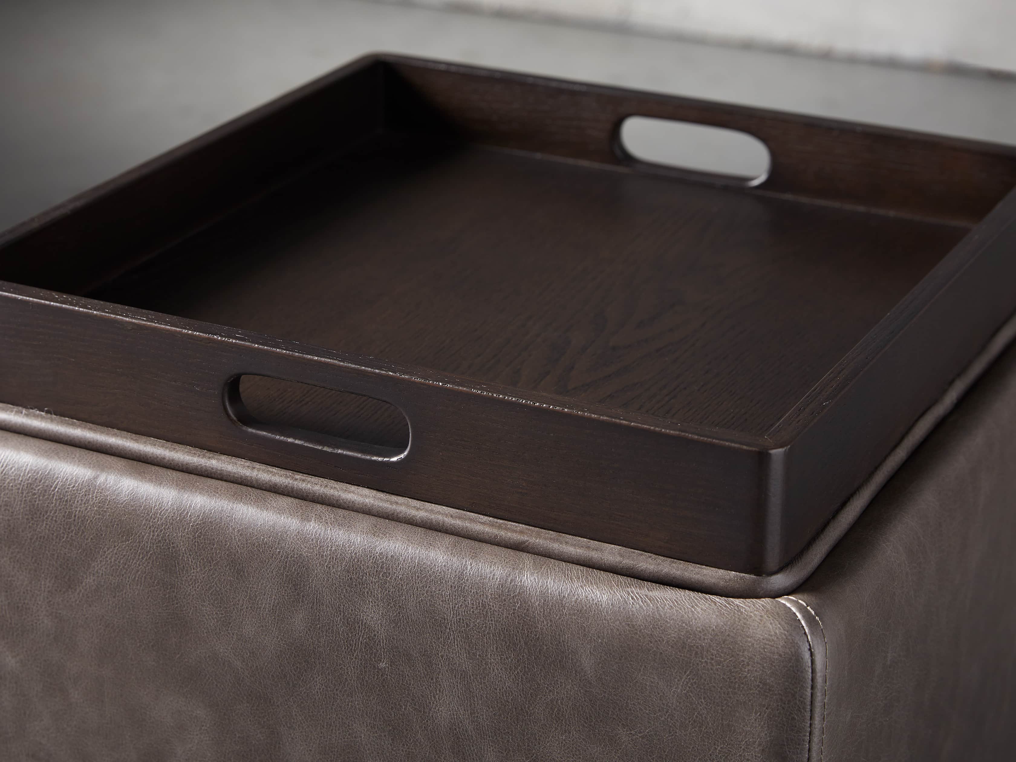 Upton Leather 18" Storage Cube