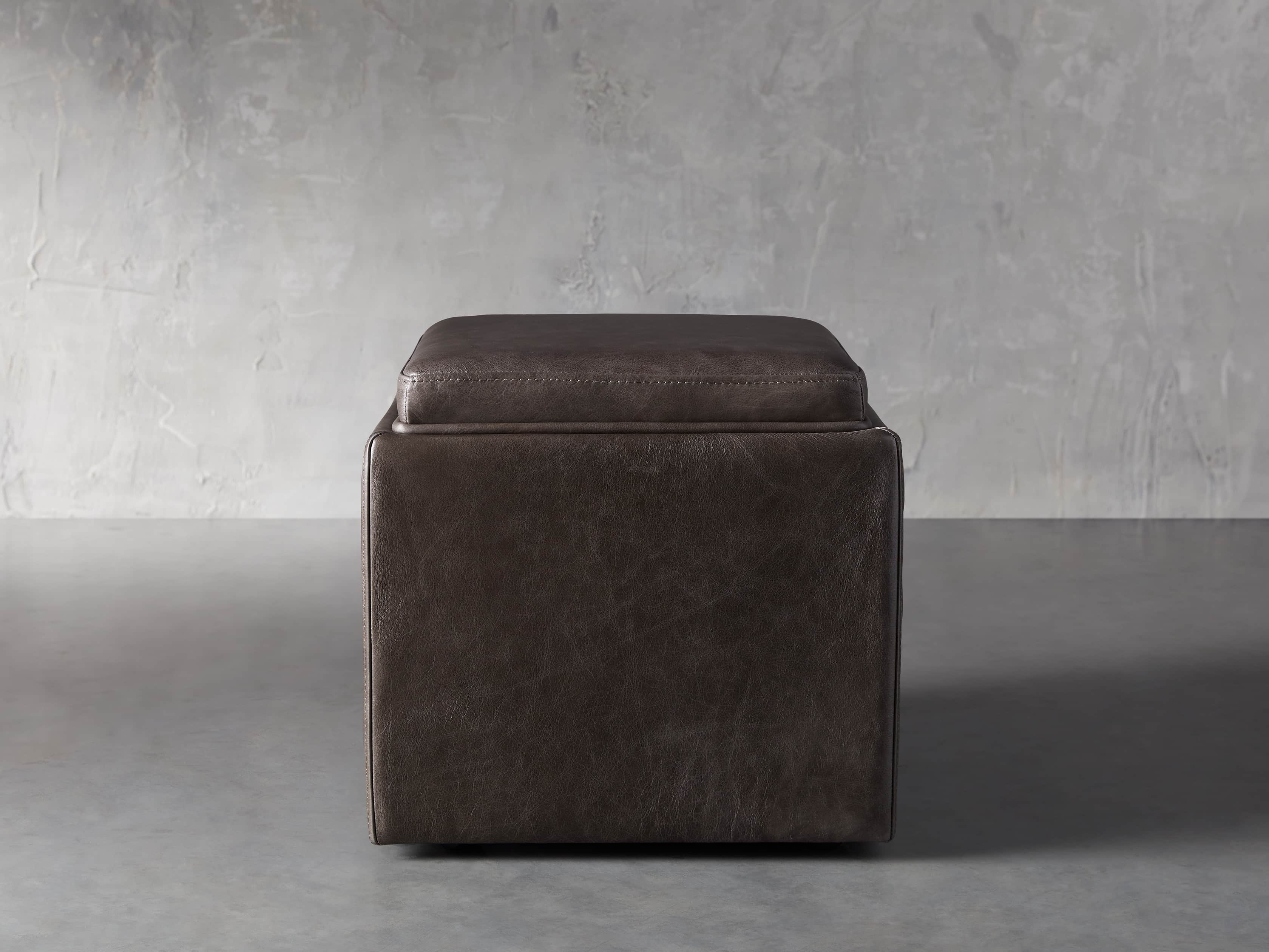 Upton Leather 18" Storage Cube