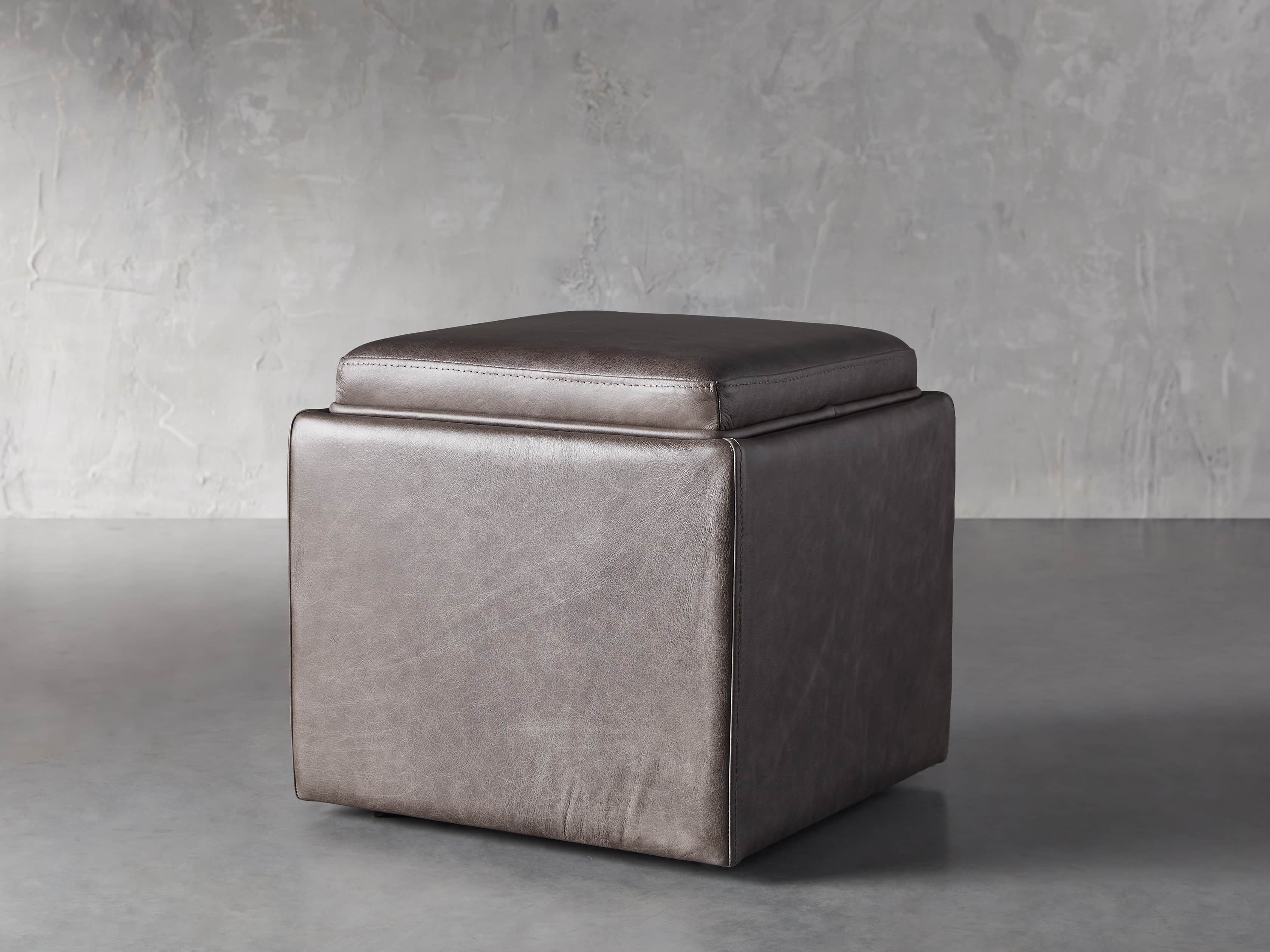 Upton Leather 18" Storage Cube