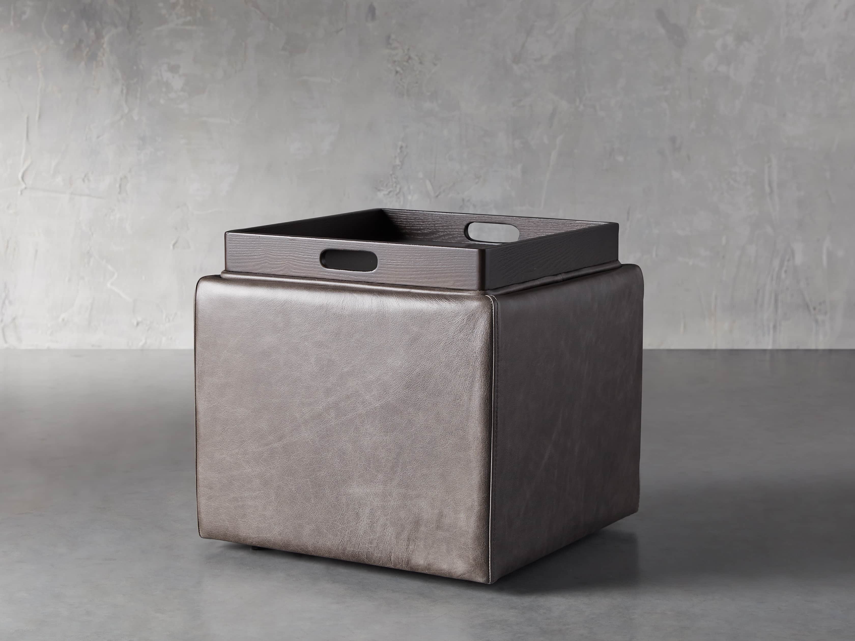 Upton Leather 18" Storage Cube
