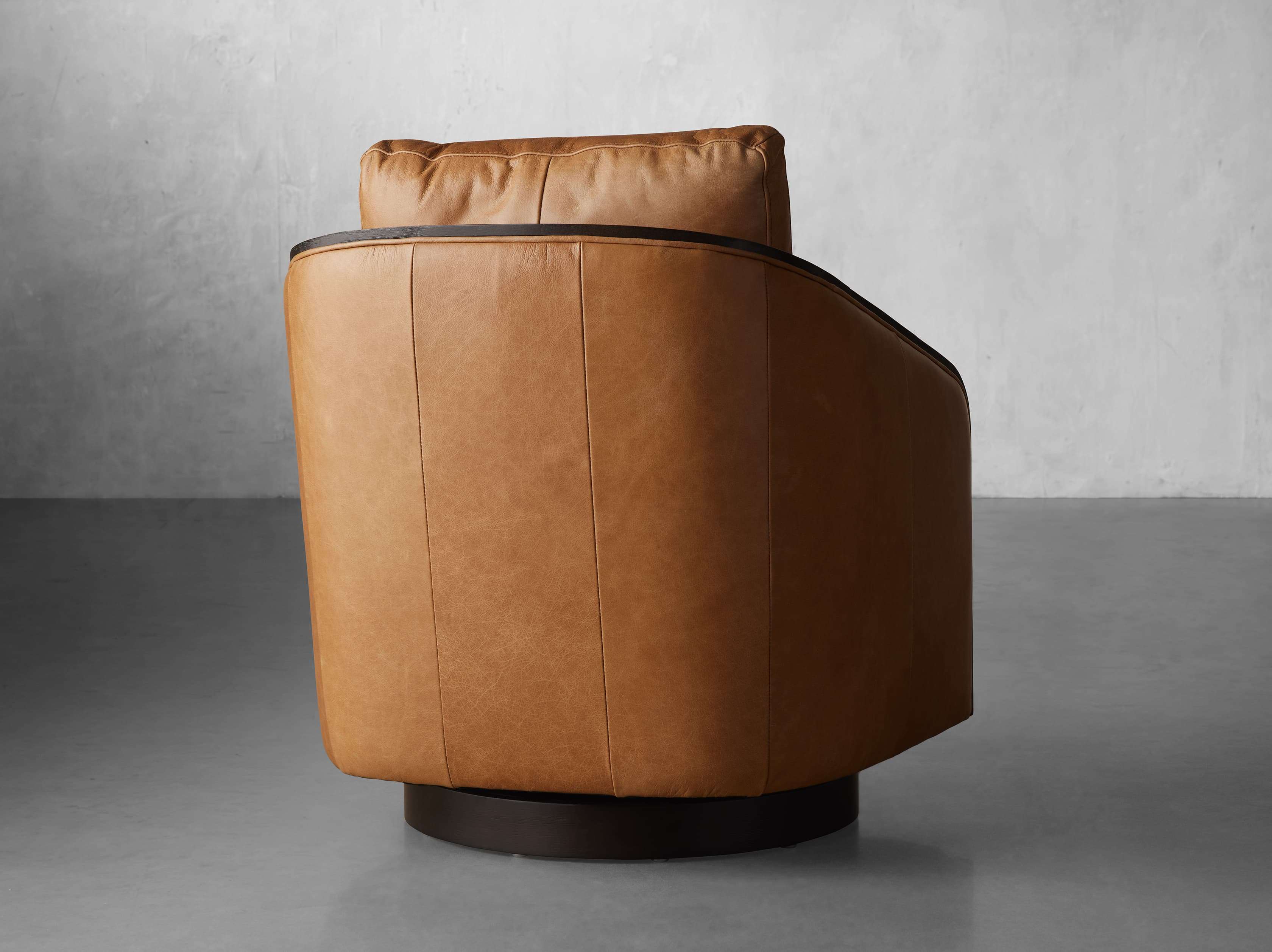 Caramel leather swivel online chair