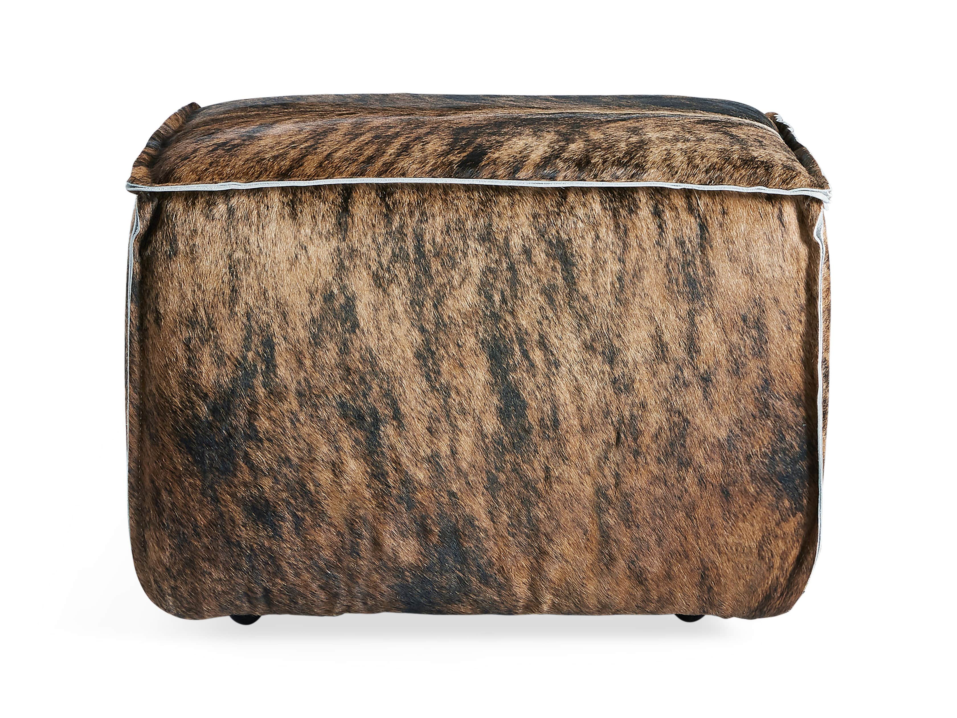 Prairie Leather 25" Cube Ottoman, slide 2 of 5