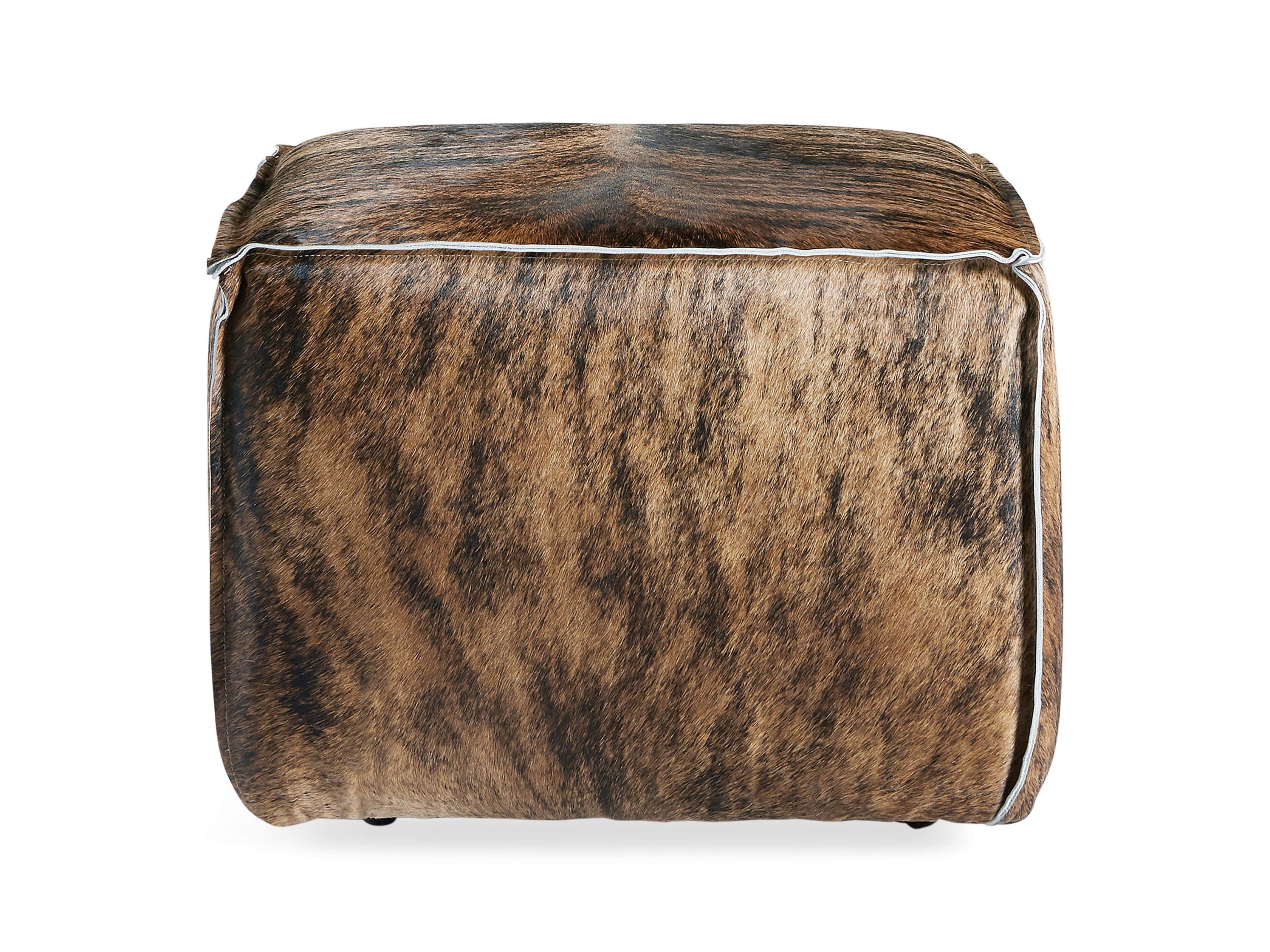 Prairie Leather 25" Cube Ottoman, slide 3 of 5