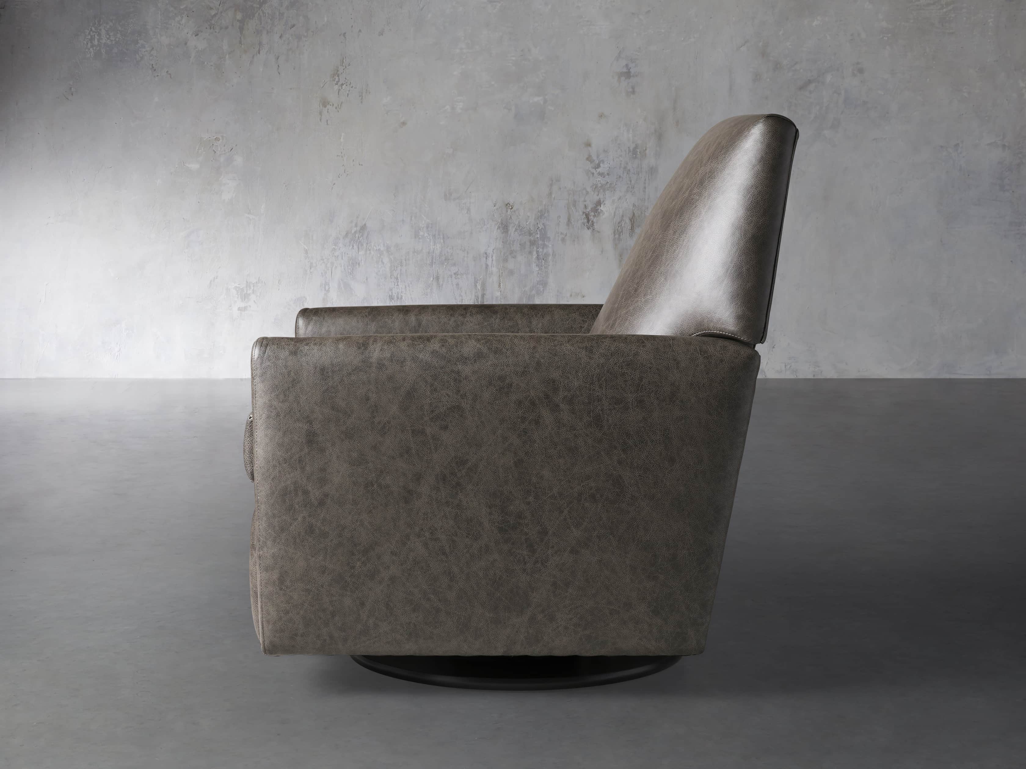 Harvey Leather 31" Swivel Recliner, slide 3 of 8