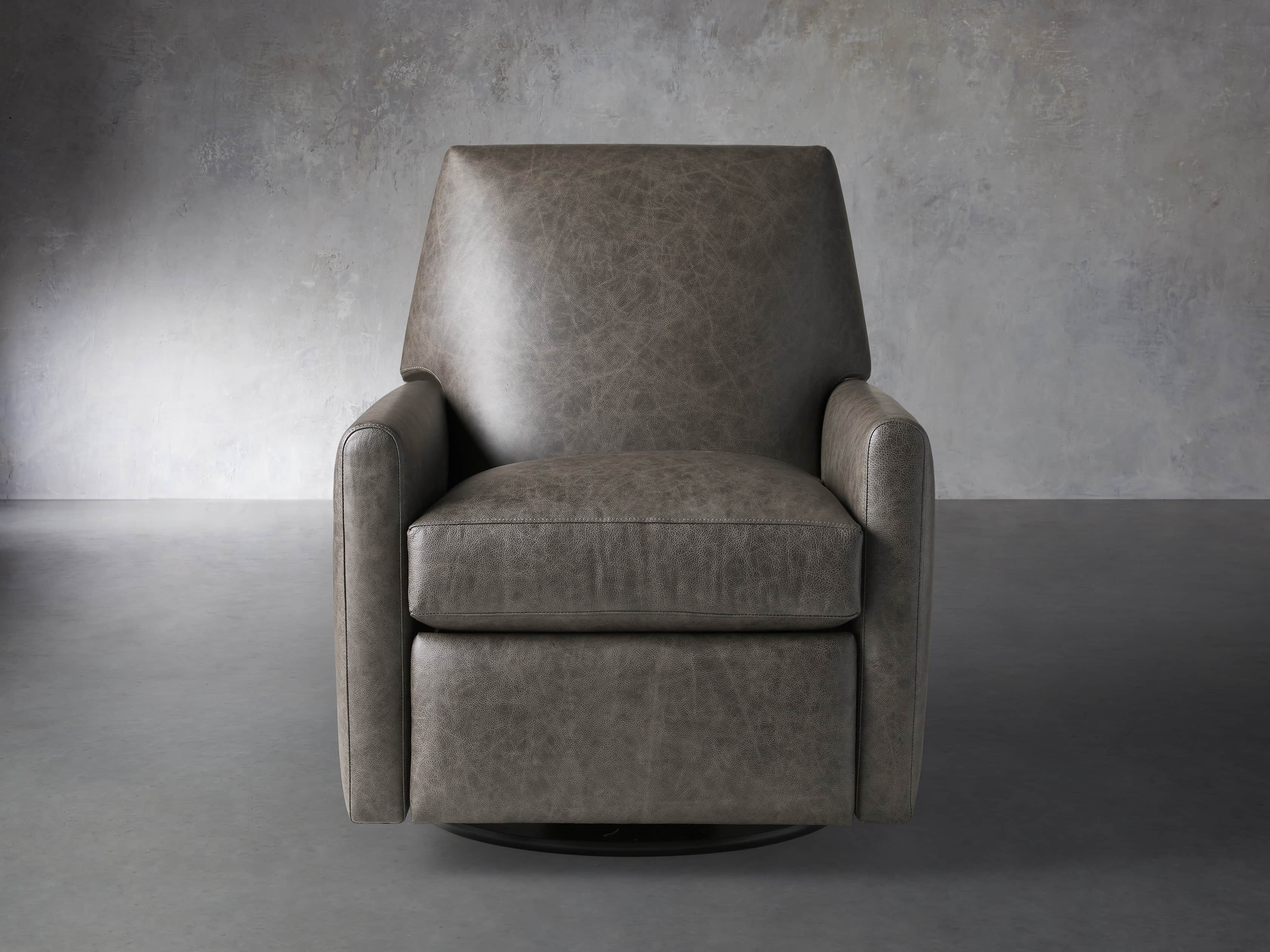 Harvey Leather 31" Swivel Recliner, slide 1 of 8
