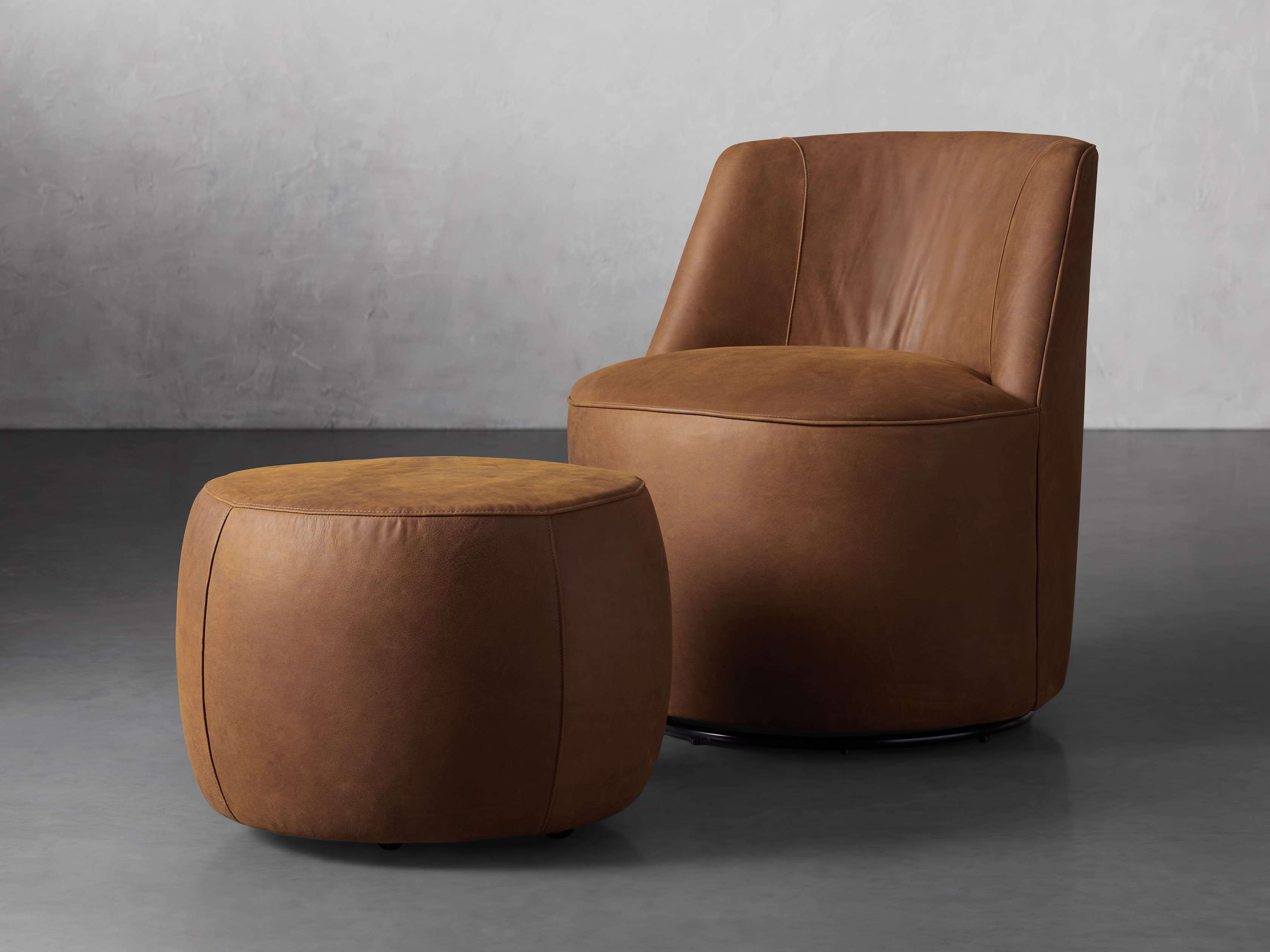 Ryles Leather Swivel Chair