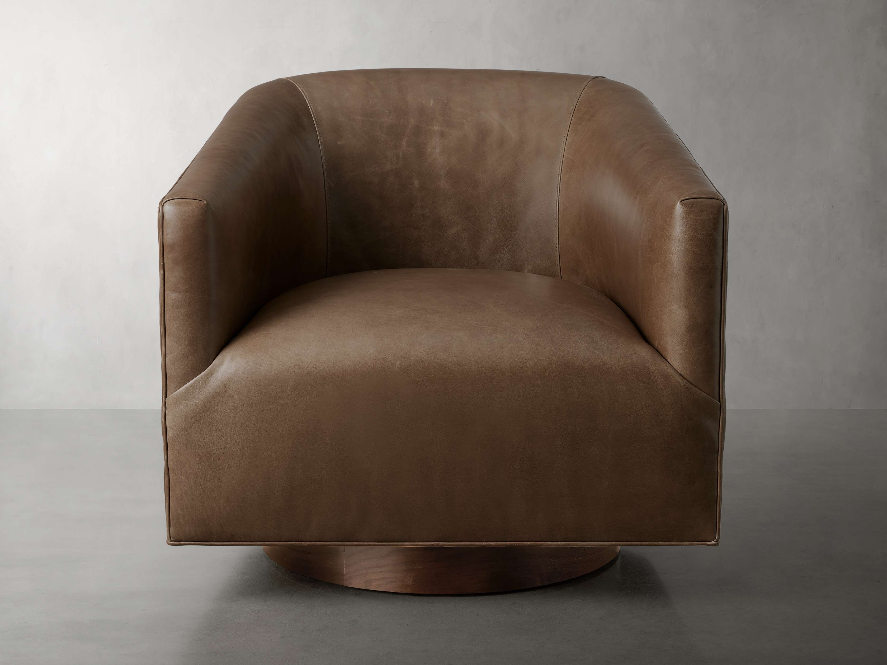 Arhaus leather swivel chair sale