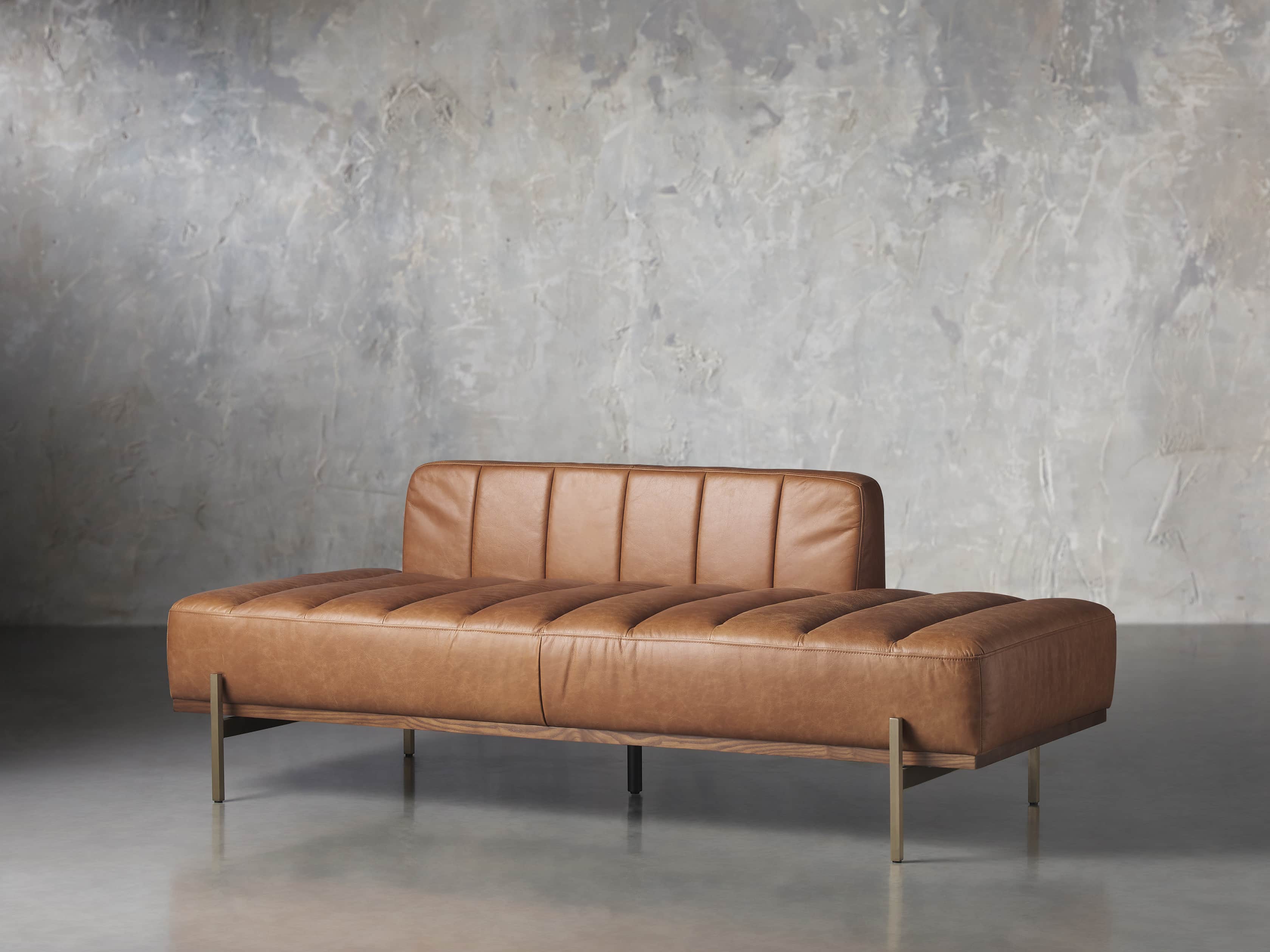 Lansing Leather 77" Daybd in Metro Brown, slide 3 of 8