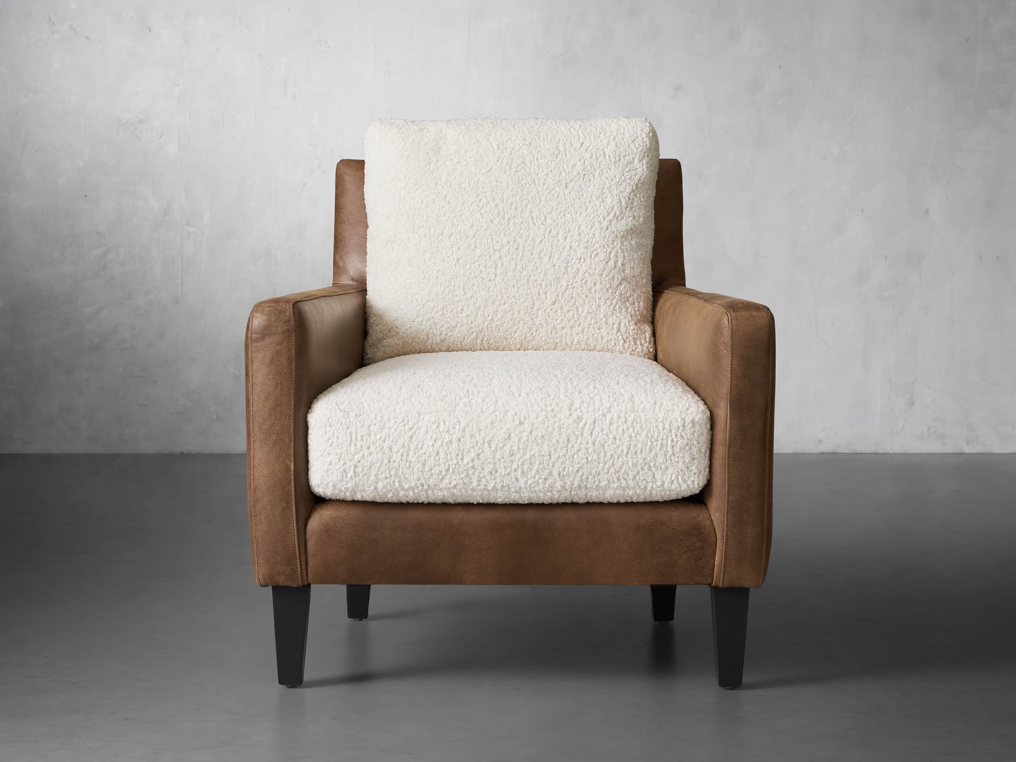 Kenley Leather 33" Chair in Welsh Rum and Cuddle Natural, slide 2 of 8