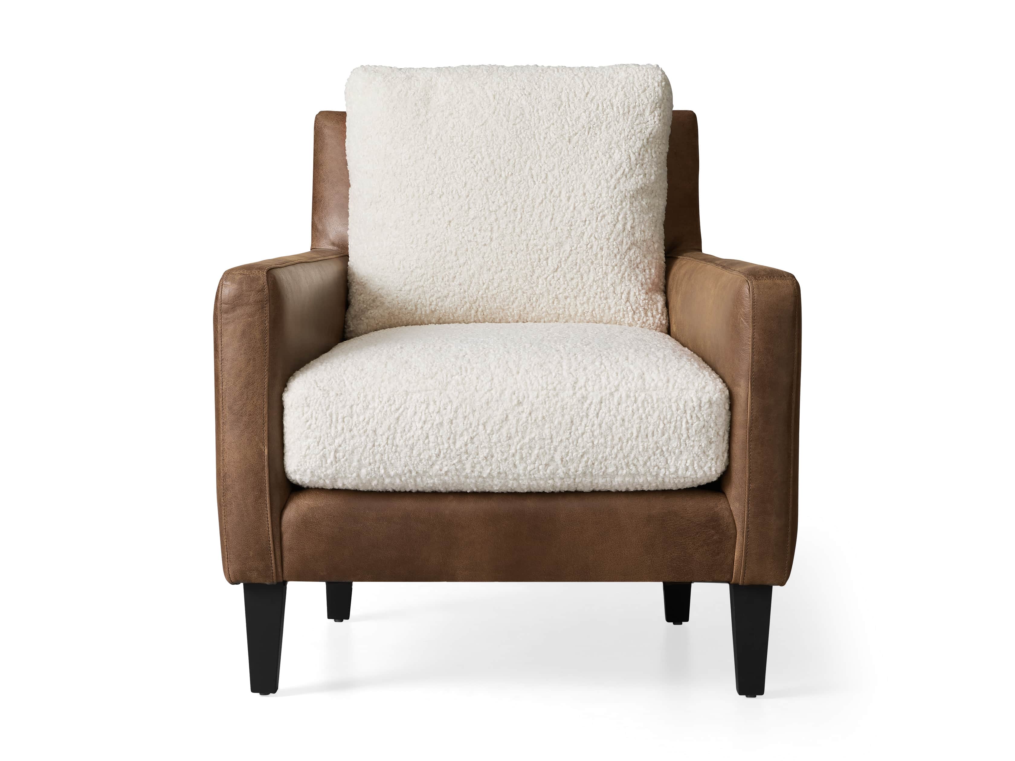 Kenley Leather 33" Chair in Welsh Rum and Cuddle Natural, slide 7 of 8