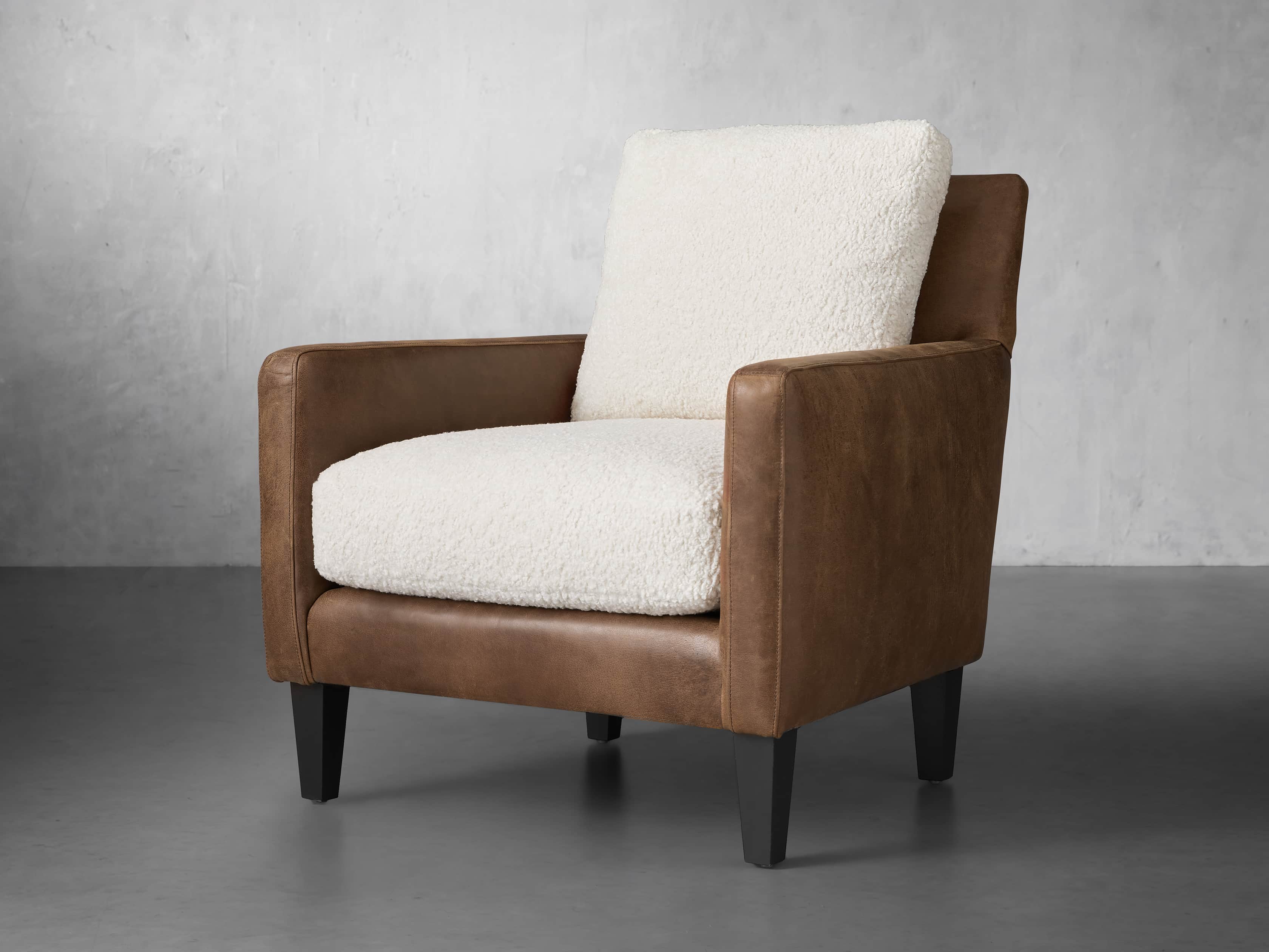 Kenley Leather 33" Chair in Welsh Rum and Cuddle Natural, slide 3 of 8