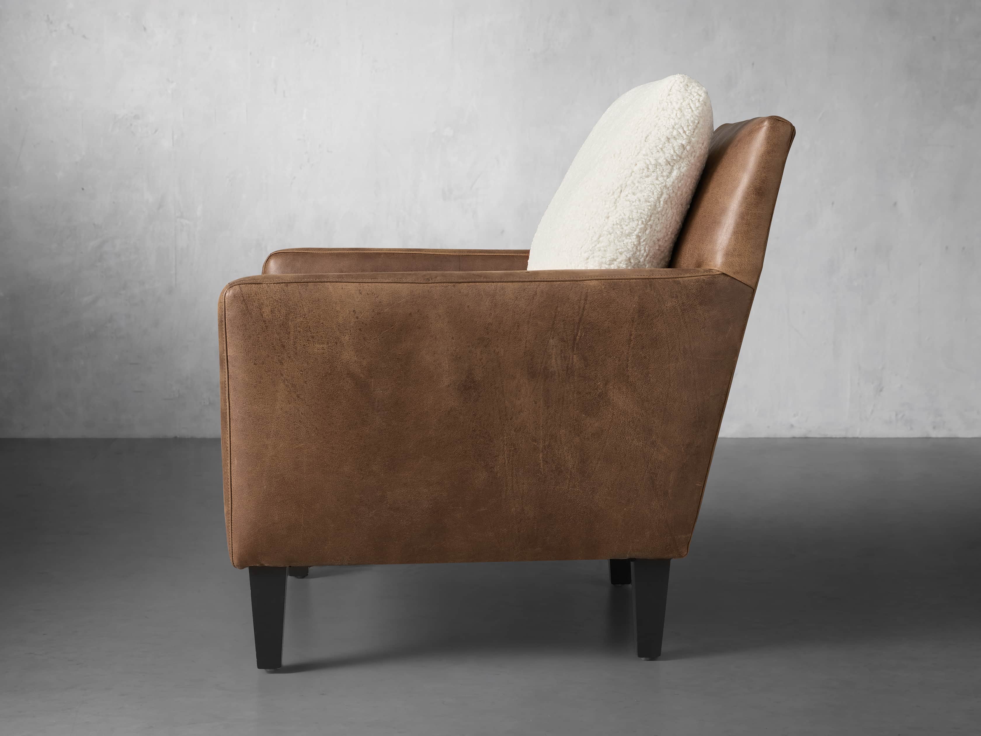 Kenley Leather 33" Chair in Welsh Rum and Cuddle Natural, slide 4 of 8