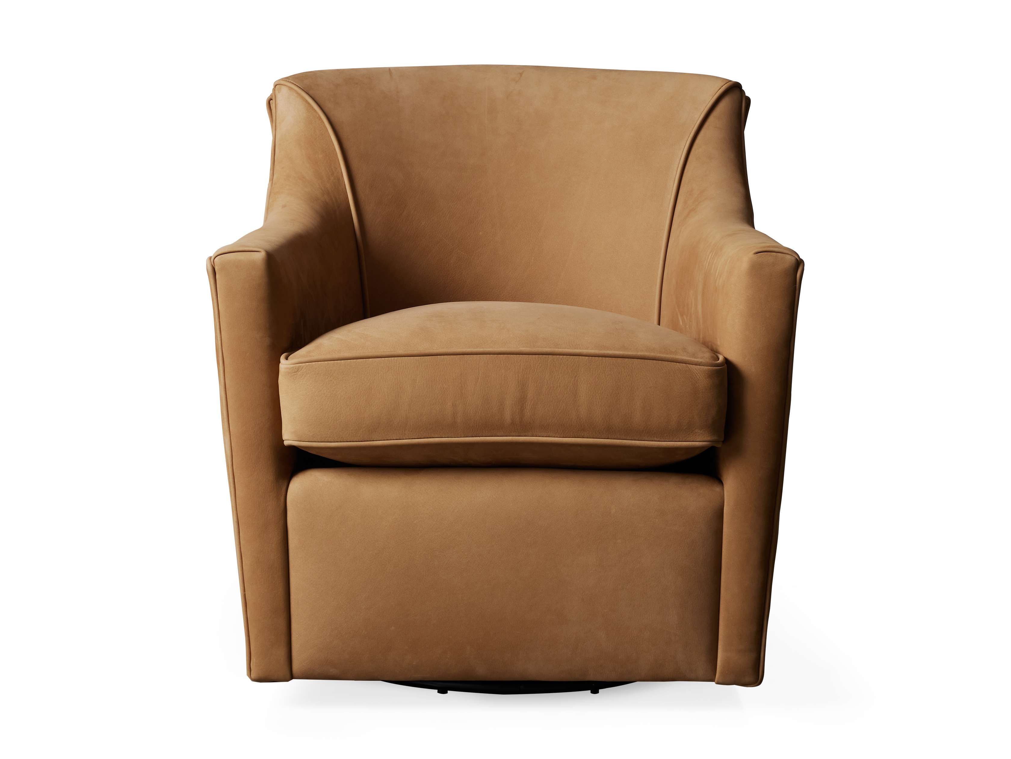 Morris Nubuck Leather Swivel Chair