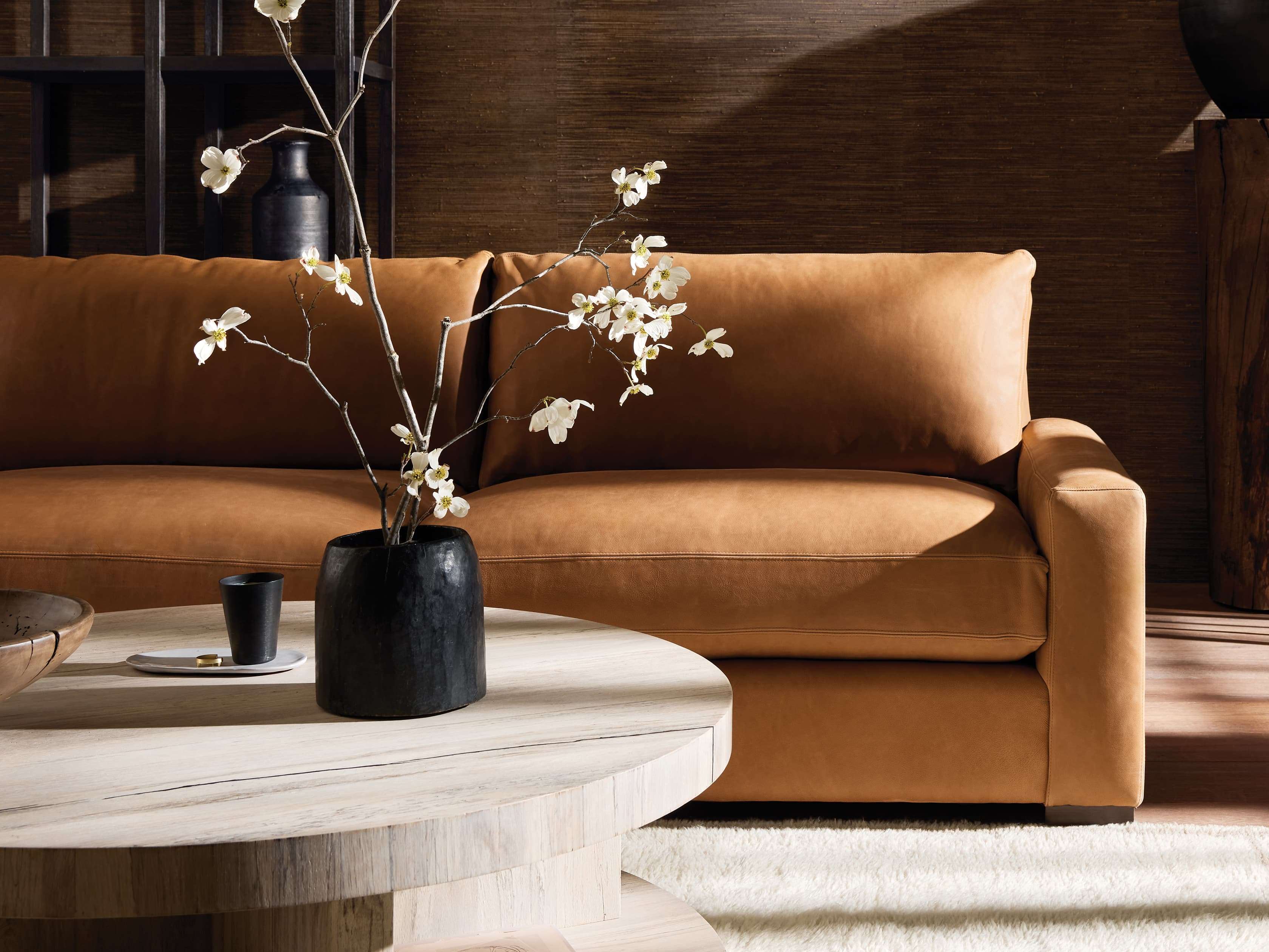 arhaus madrone leather sofa reviews