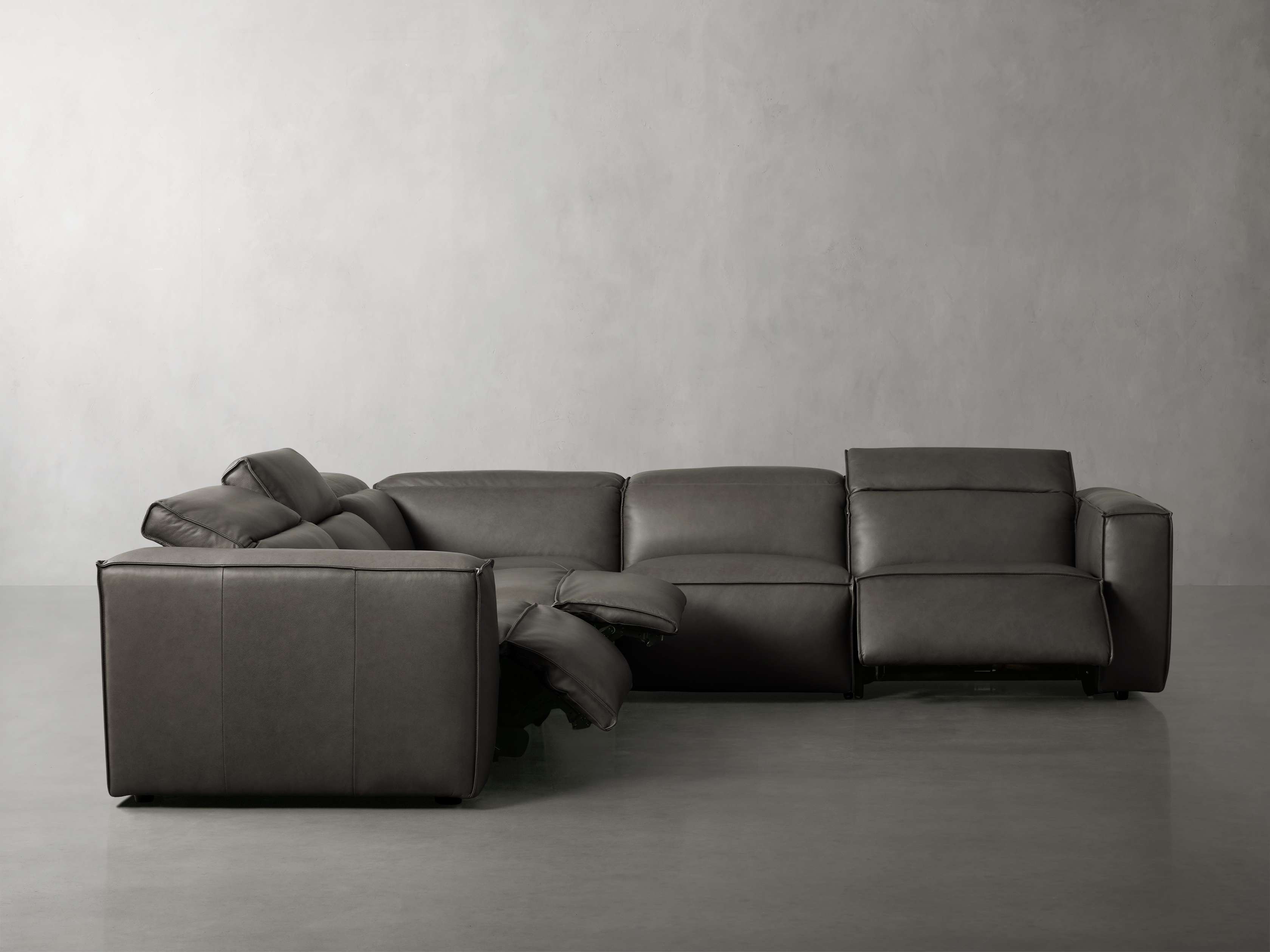 Coburn Leather Five Piece Motion Corner Sectional