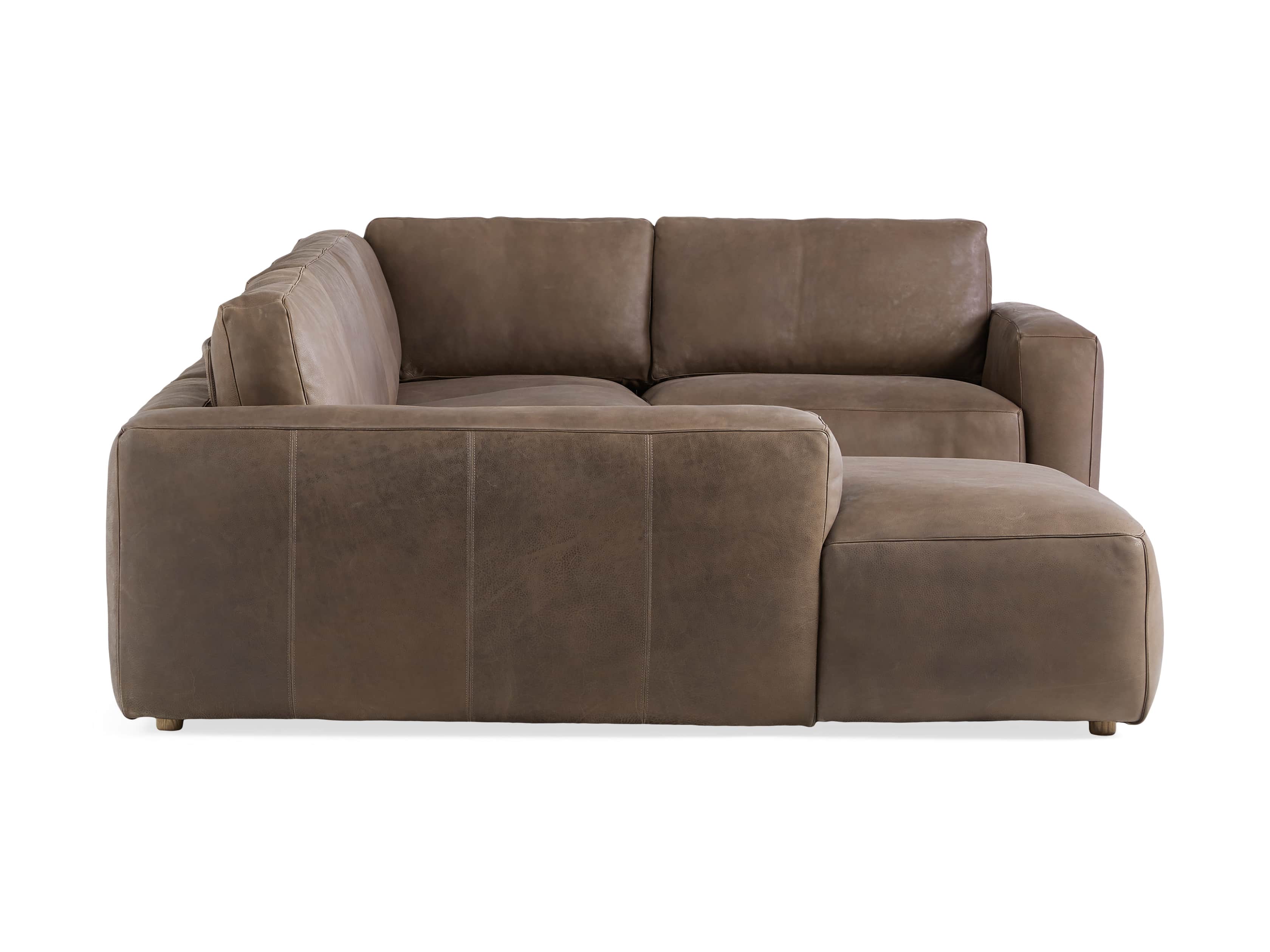 Innsbruck Leather Five Piece Left Chaise Sectional in Burnham Chocolate, slide 3 of 4