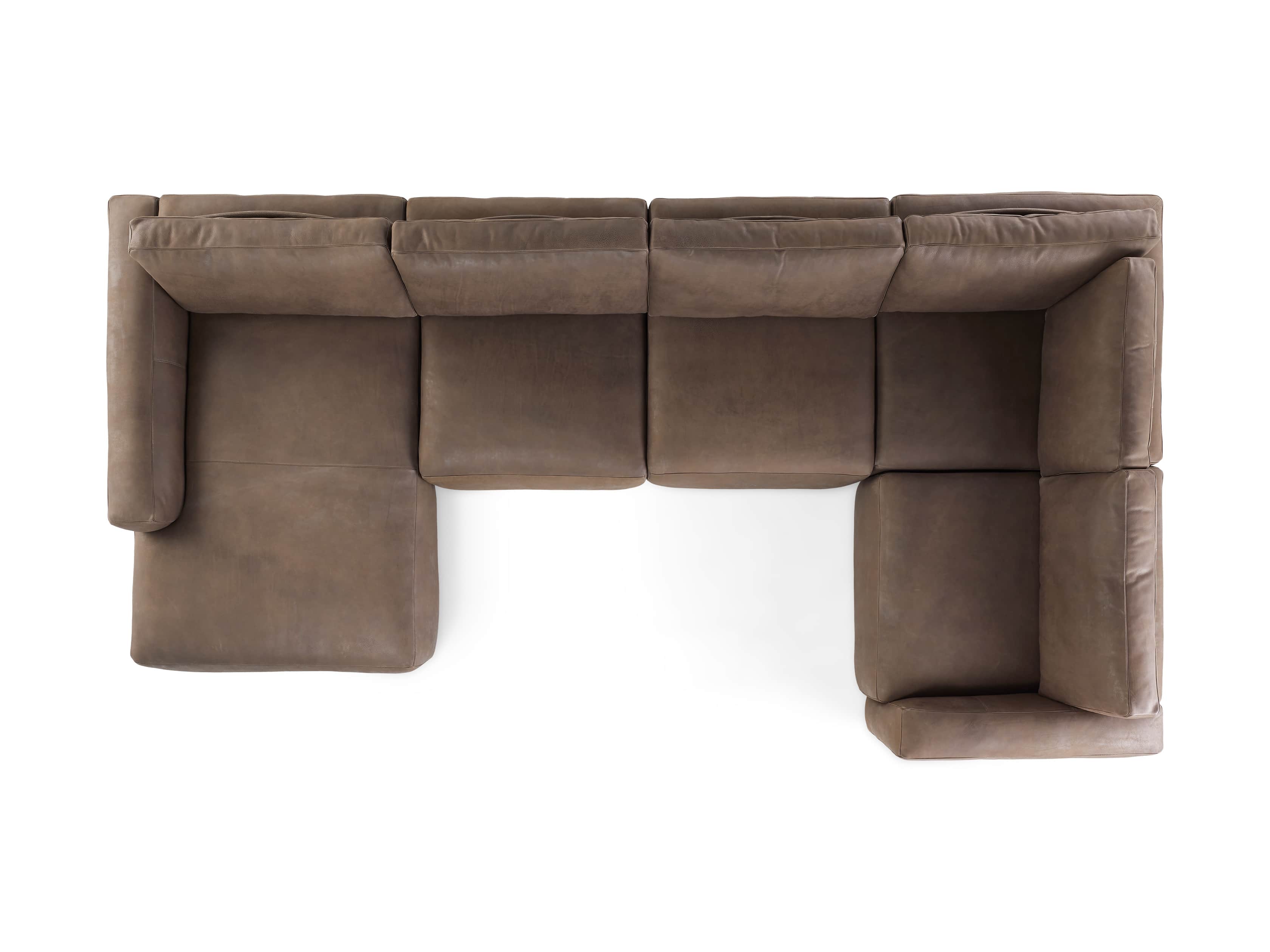 Innsbruck Leather Five Piece Left Chaise Sectional in Burnham Chocolate, slide 4 of 4