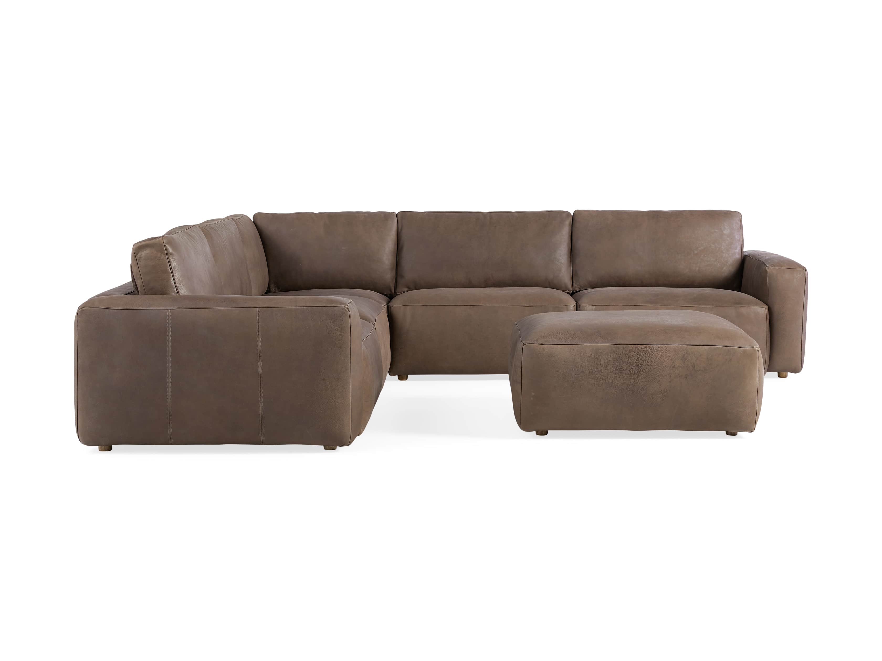Innsbruck Leather Six Piece Large Corner Sectional in Burnham Chocolate, slide 2 of 4