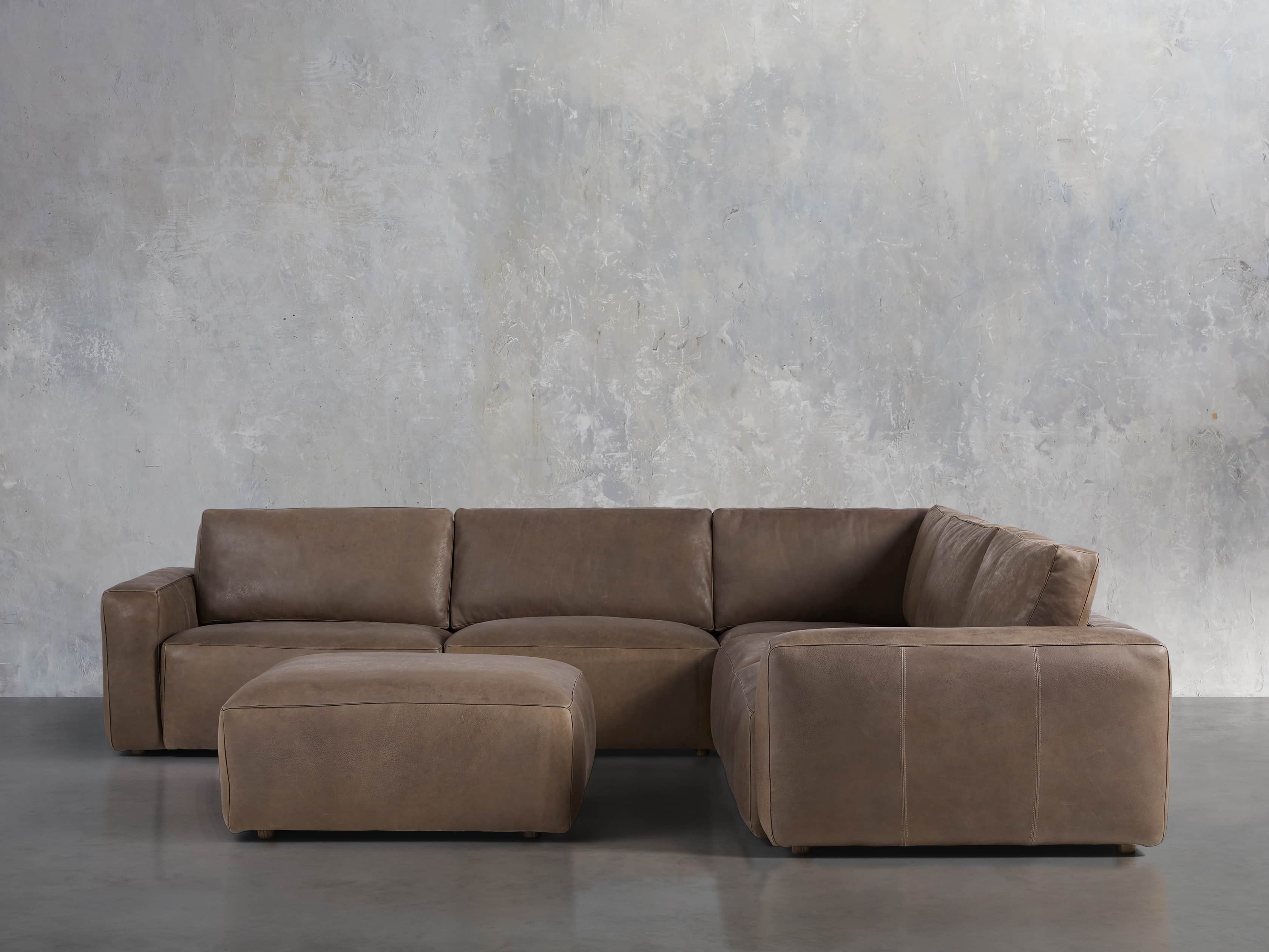 Innsbruck Leather Six Piece Large Corner Sectional in Burnham Chocolate, slide 1 of 4