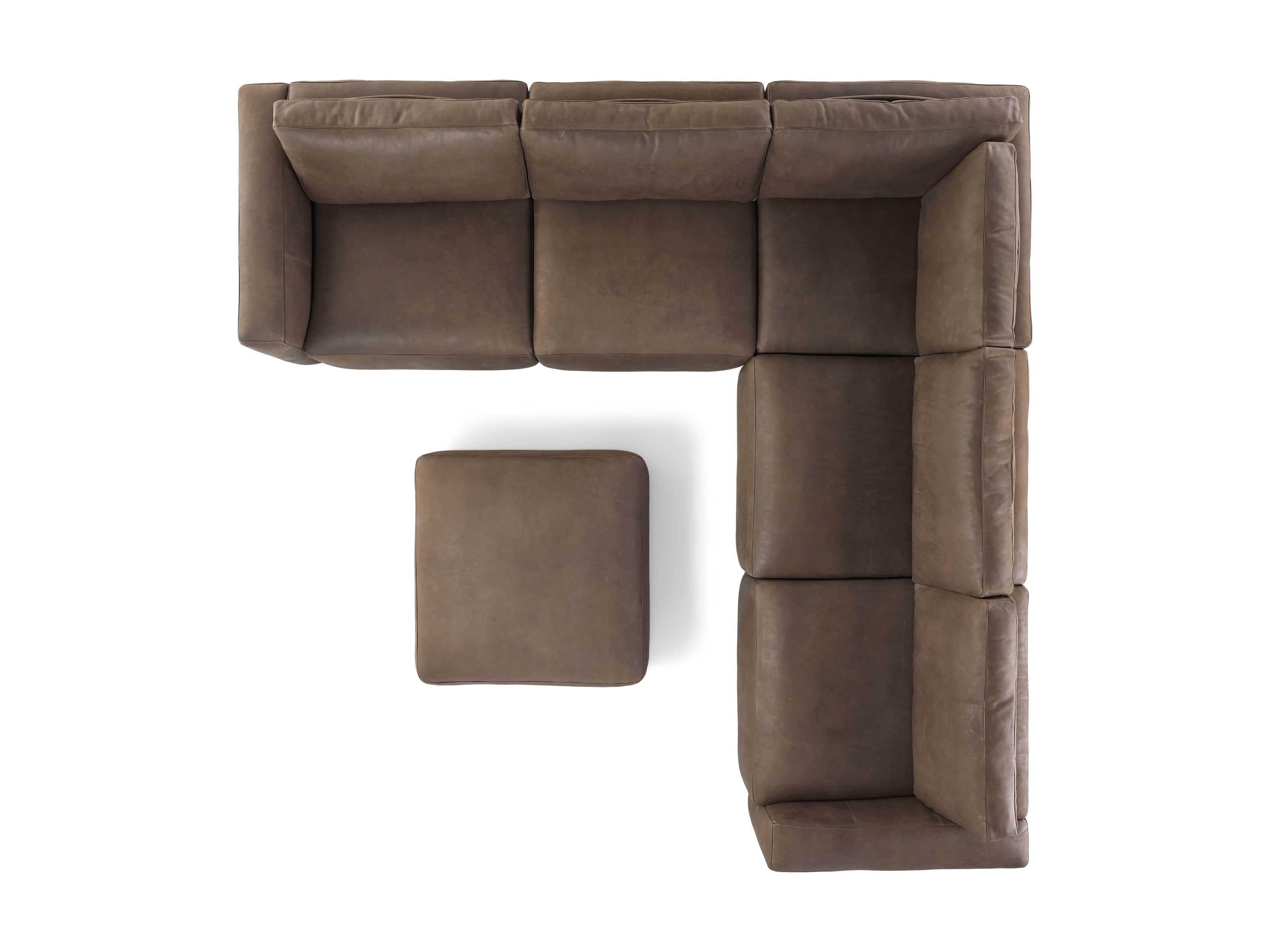 Innsbruck Leather Six Piece Large Corner Sectional in Burnham Chocolate, slide 4 of 4
