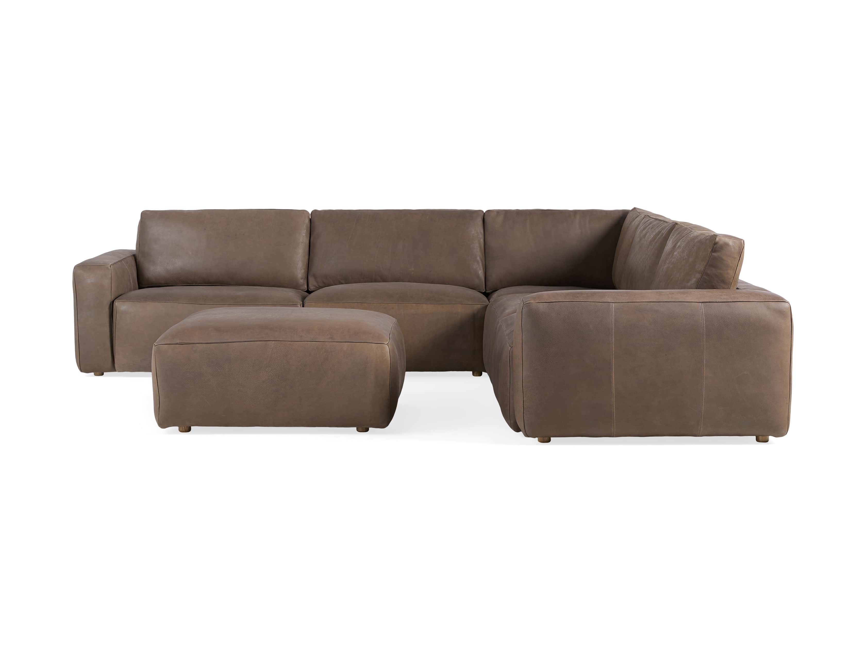 Innsbruck Leather Six Piece Large Corner Sectional in Burnham Chocolate, slide 3 of 4