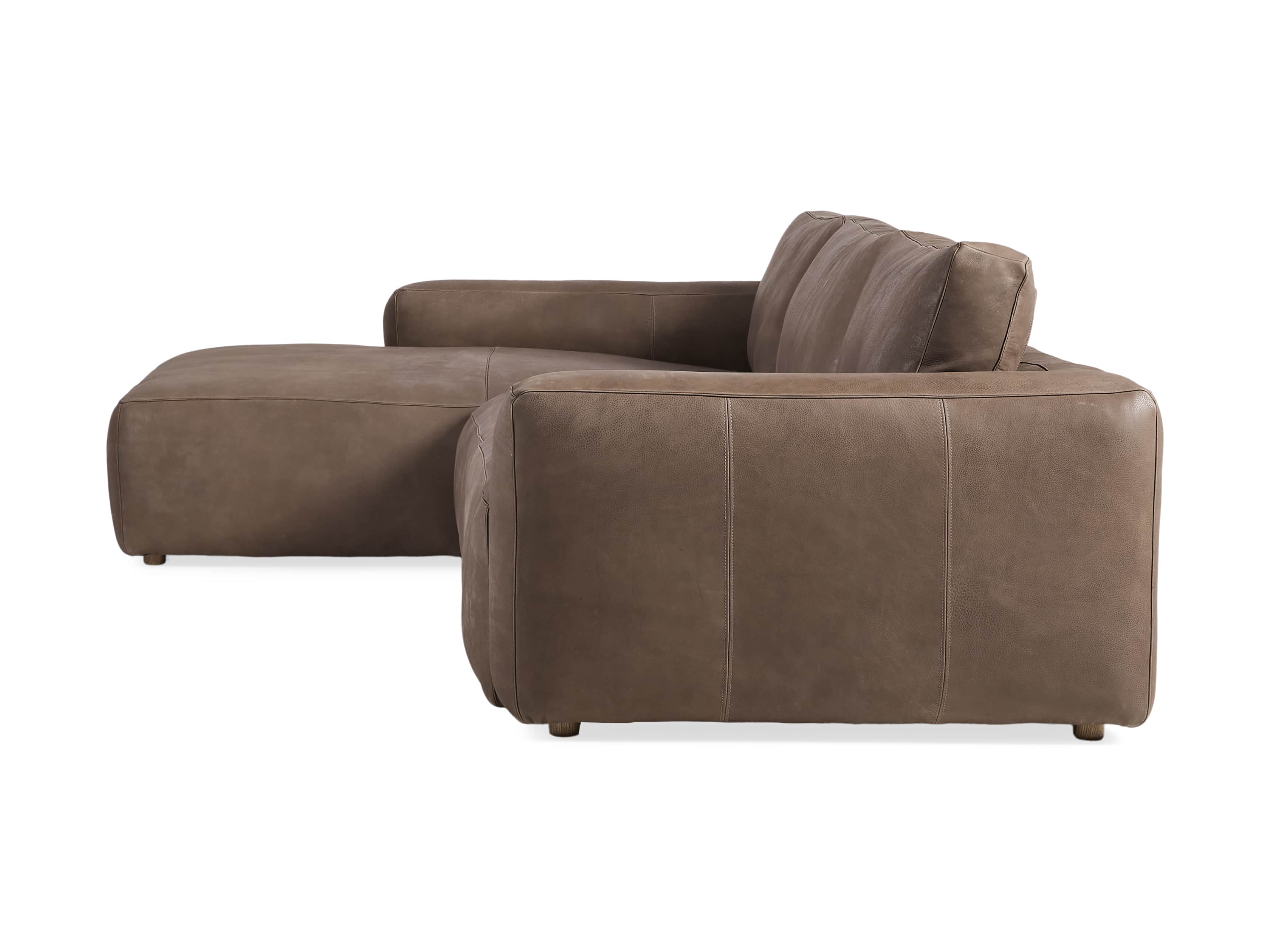 Innsbruck Leather Two Piece Left Arm Chaise Sectional in Burnham Chocolate, slide 4 of 5