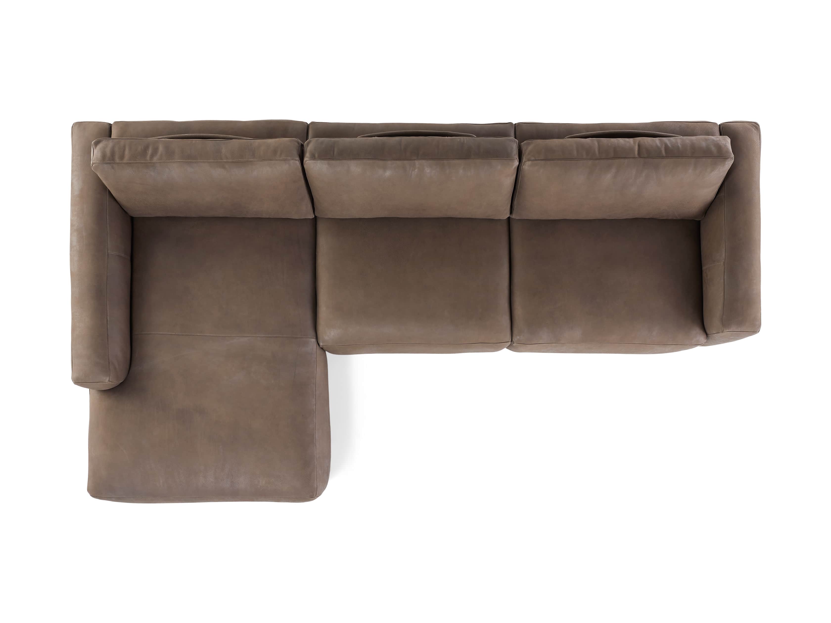 Innsbruck Leather Two Piece Left Arm Chaise Sectional in Burnham Chocolate, slide 5 of 5