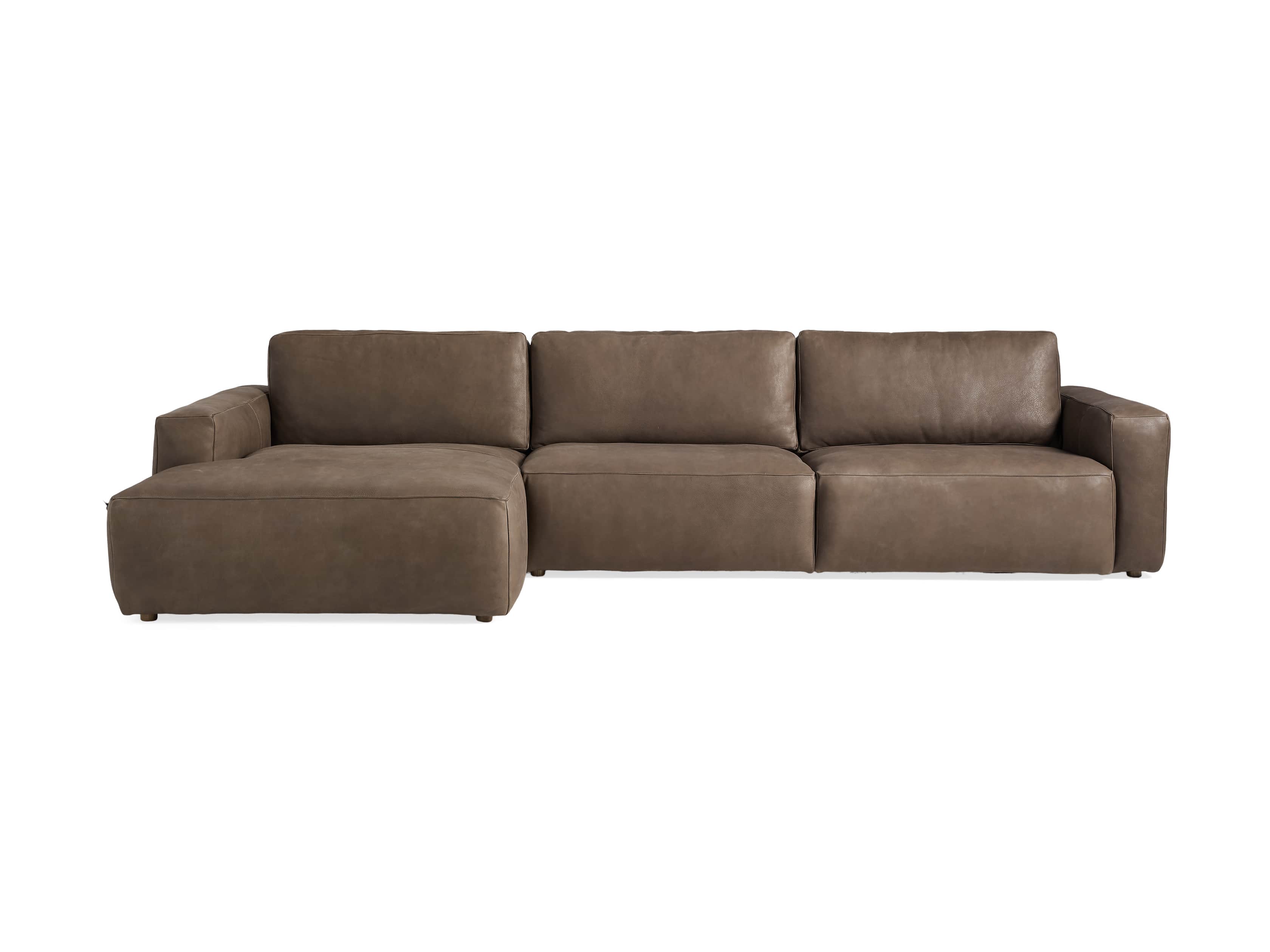 Innsbruck Leather Two Piece Left Arm Chaise Sectional in Burnham Chocolate, slide 3 of 5