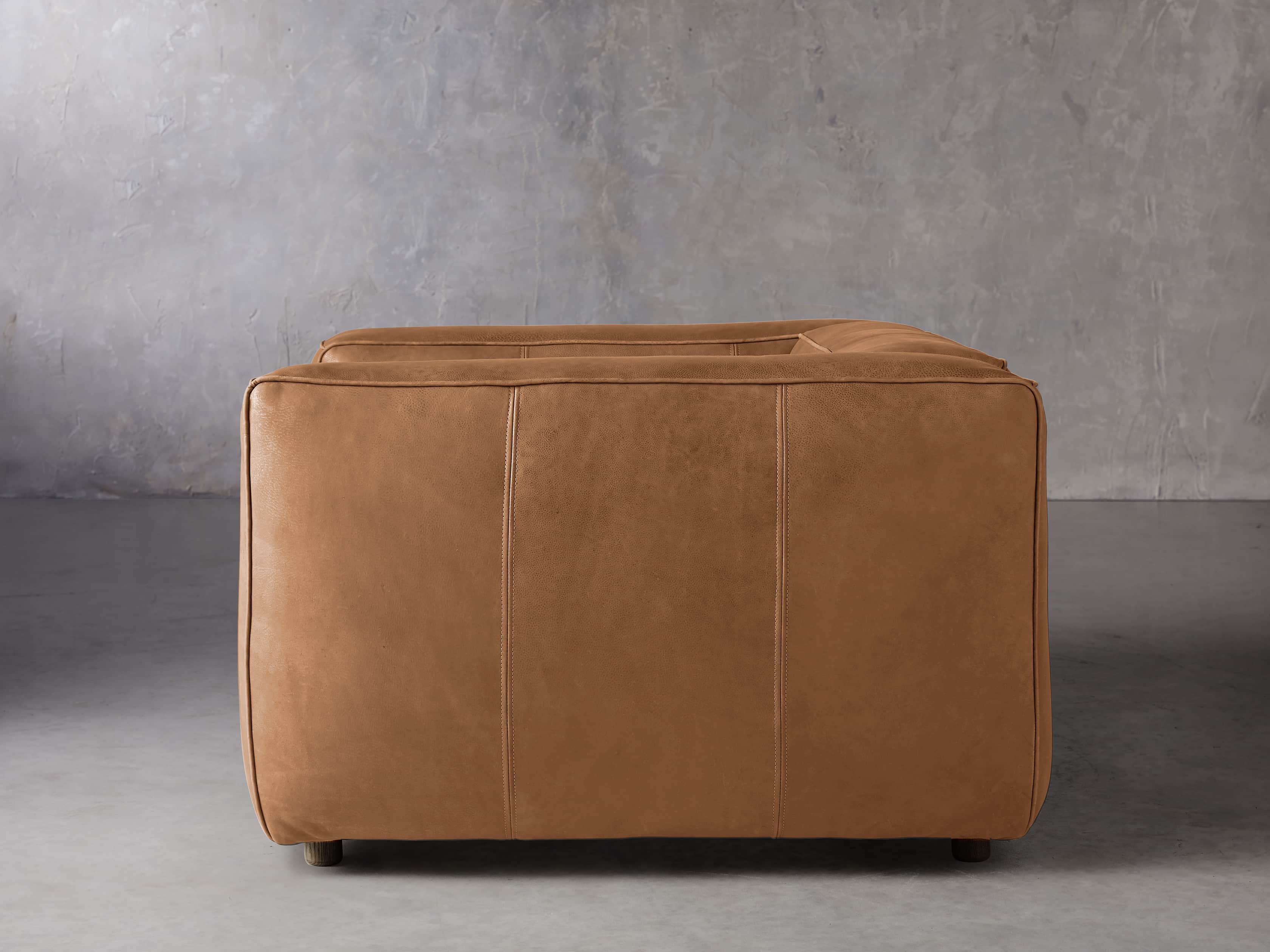 Madrone Leather 49" Chair in Burnham Camel, slide 3 of 8