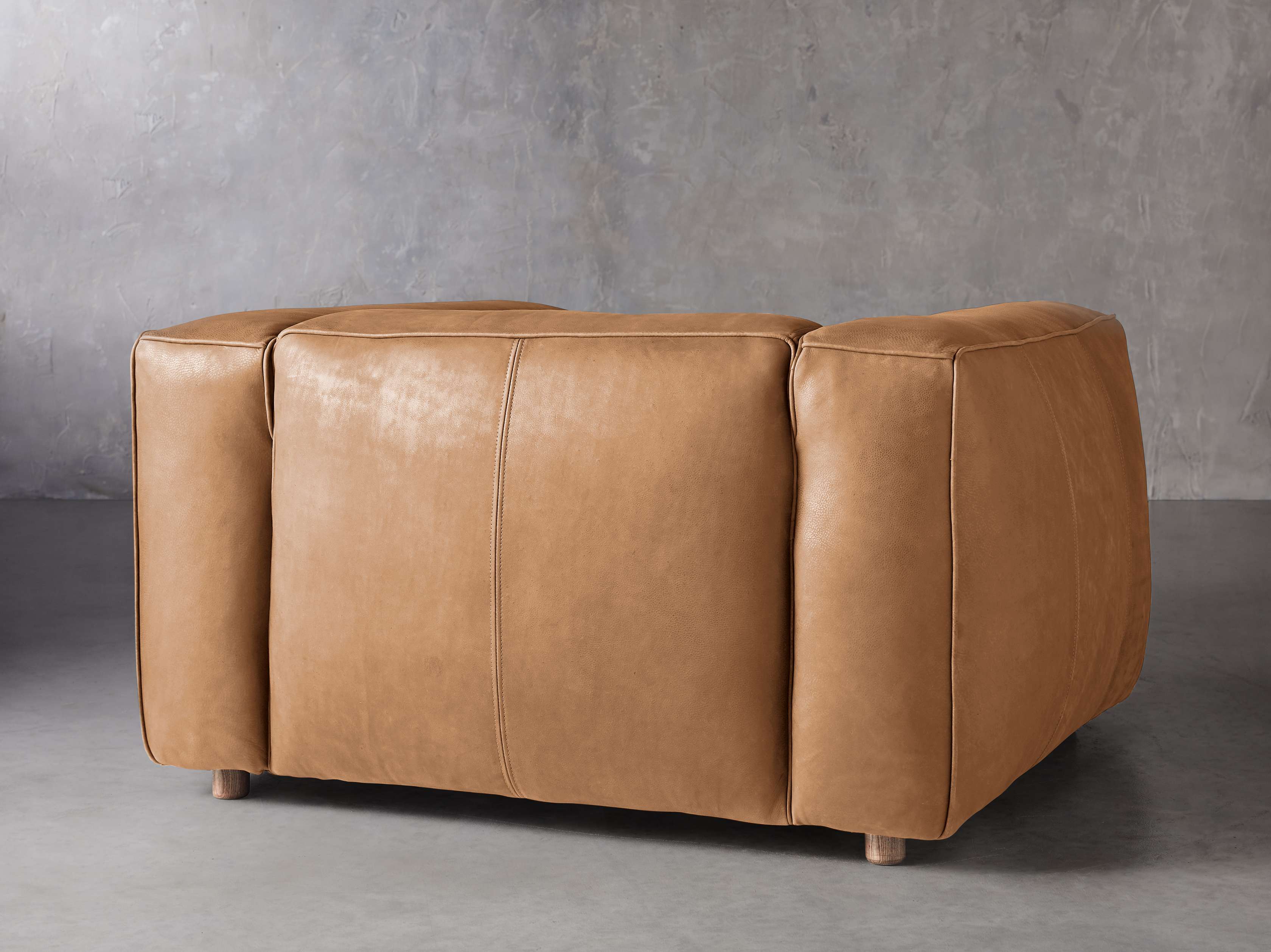Madrone Leather 49" Chair in Burnham Camel, slide 4 of 8