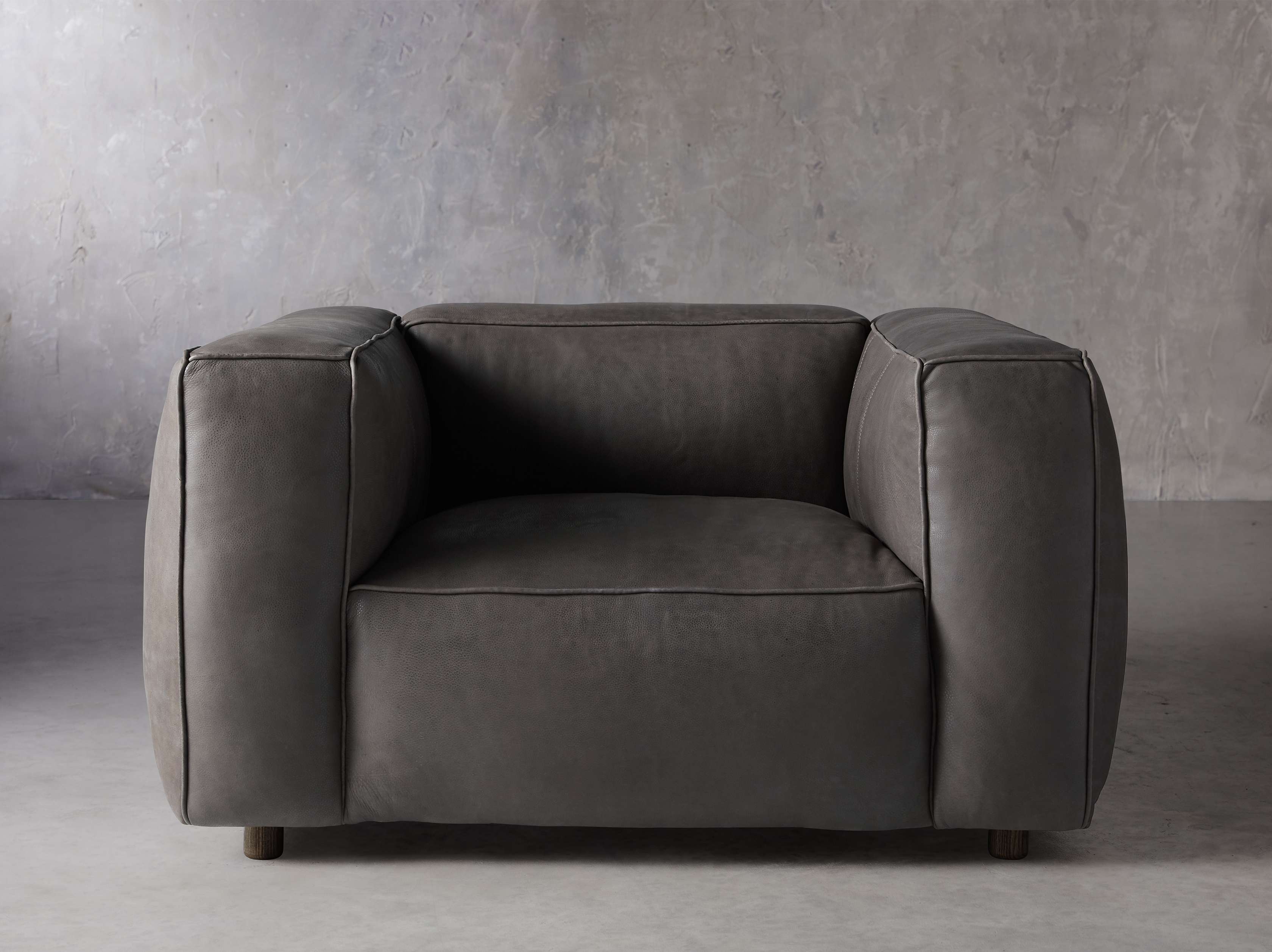 Madrone Leather 49" Chair in Burnham Graphite and Ash