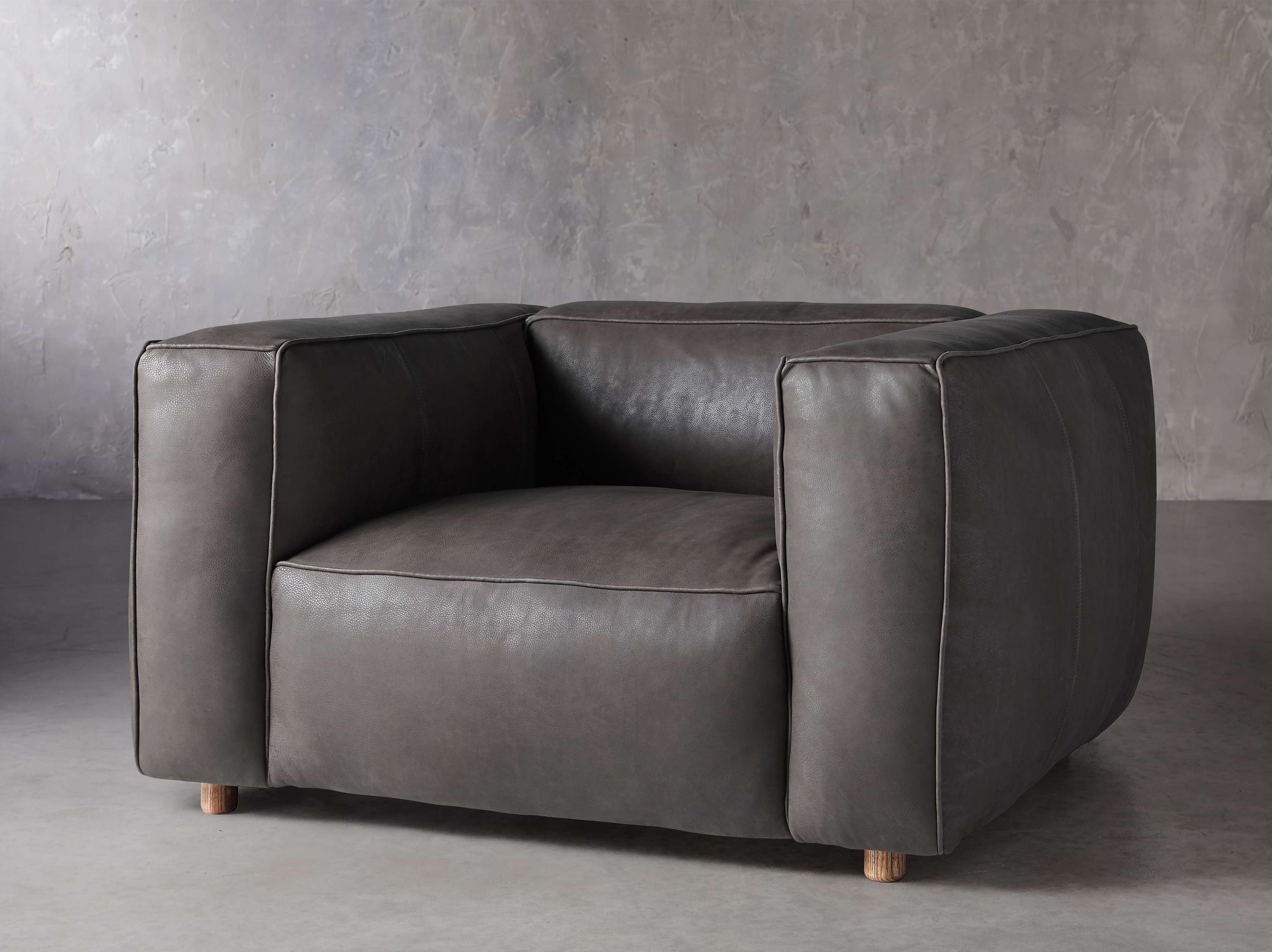 Madrone Leather 49" Chair in Burnham Graphite and Ash