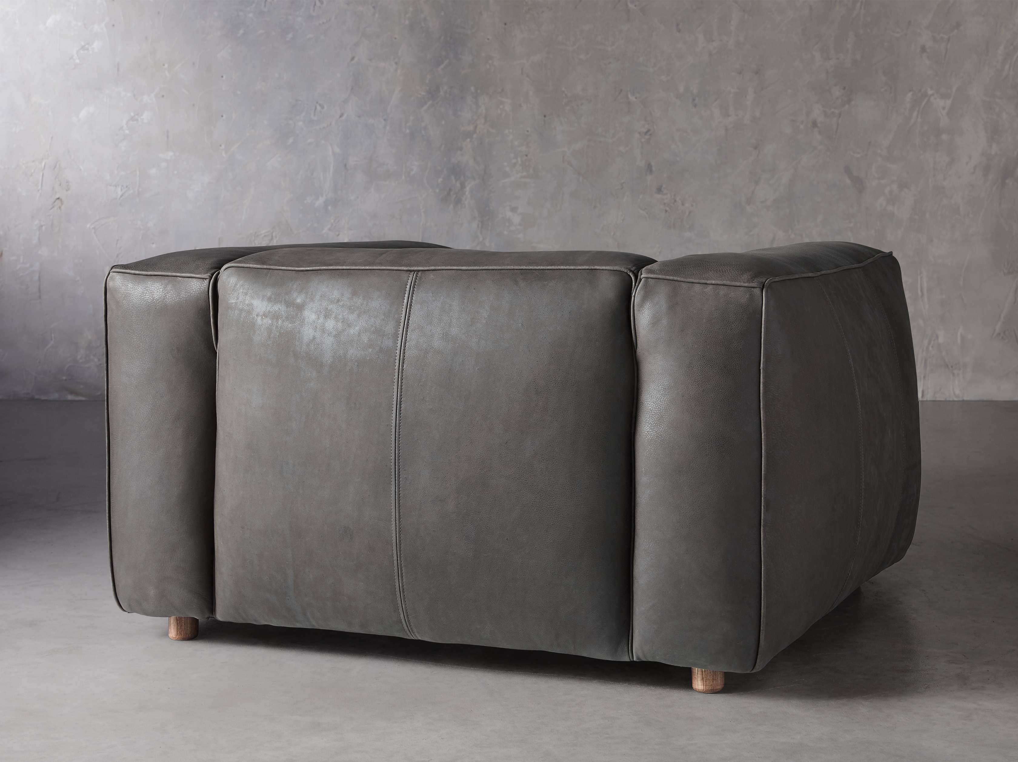 Madrone Leather 49" Chair in Burnham Graphite and Ash