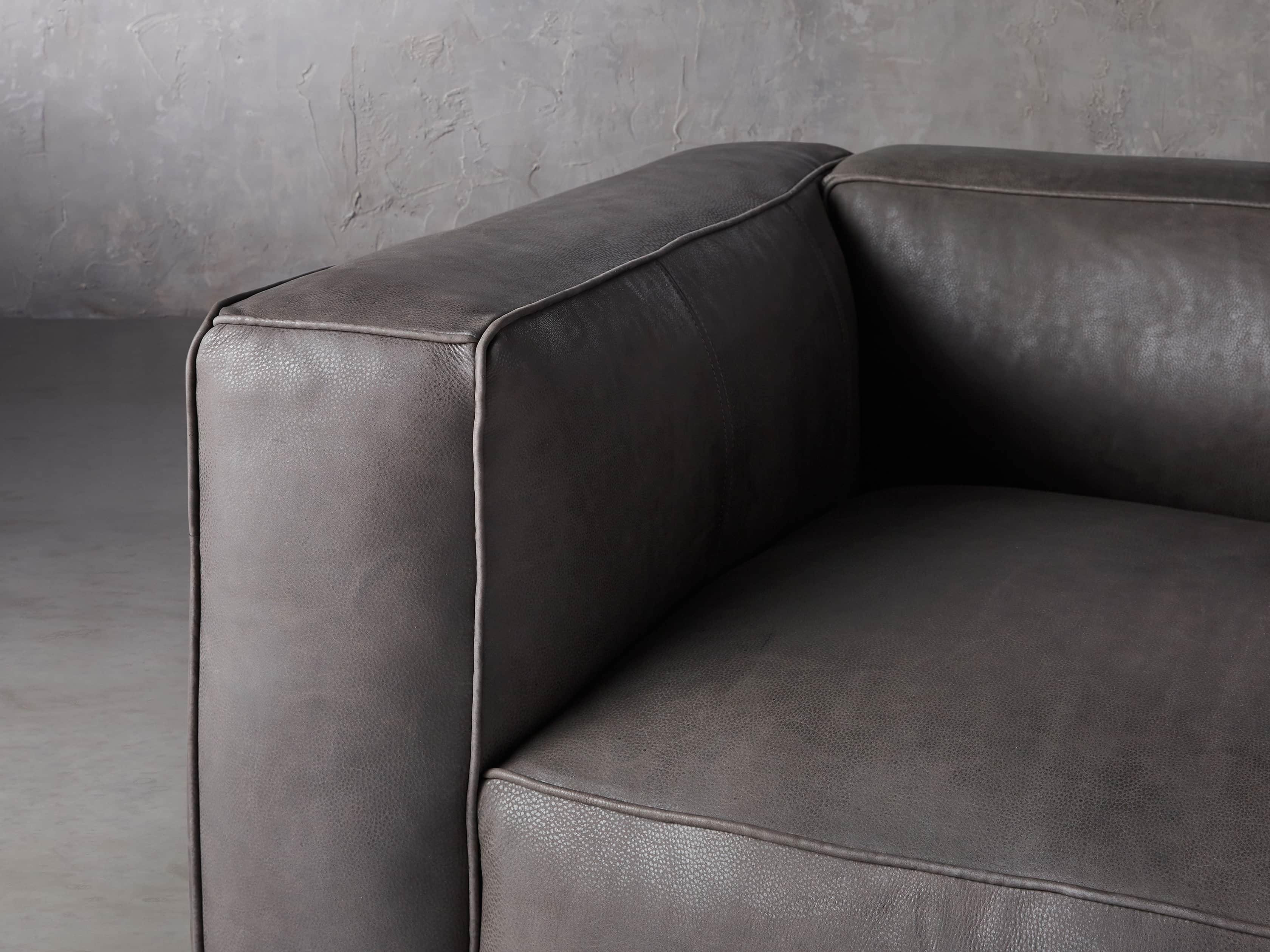 Madrone Leather 49" Chair in Burnham Graphite and Ash