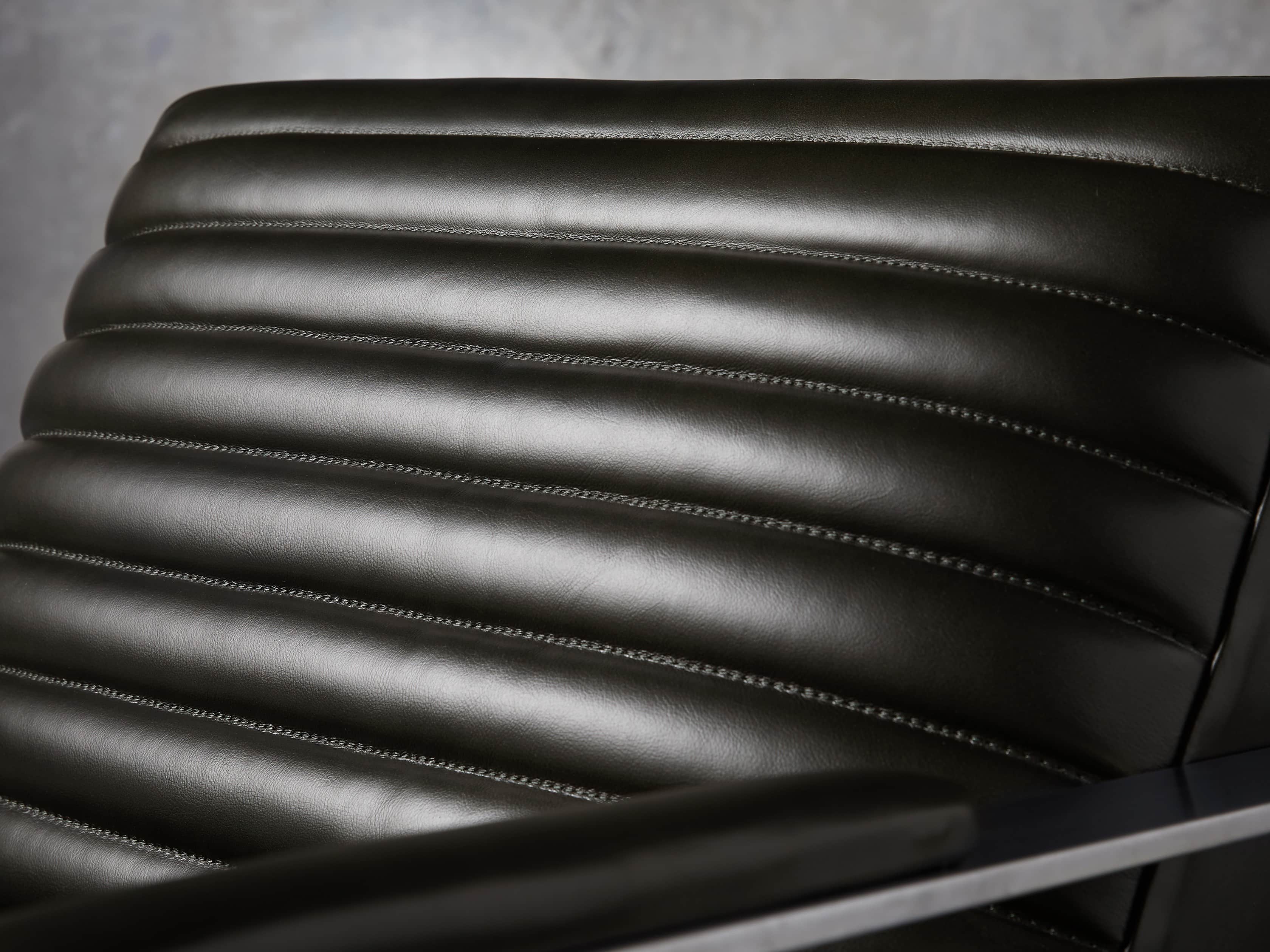 Reginald Matte Steel Leather 30" Chair