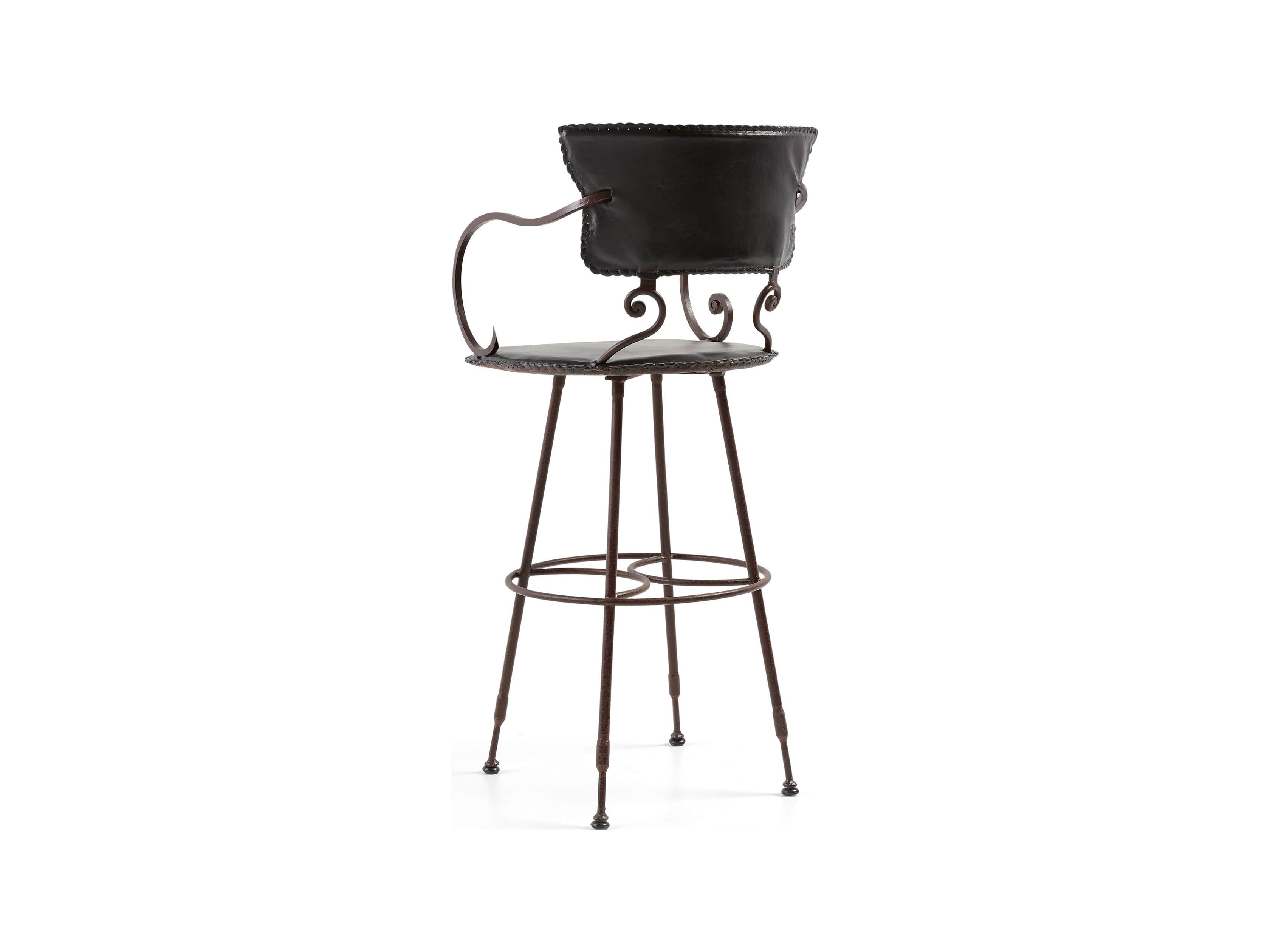 Cafe Leather 20" Iron Swivel Counter Stool