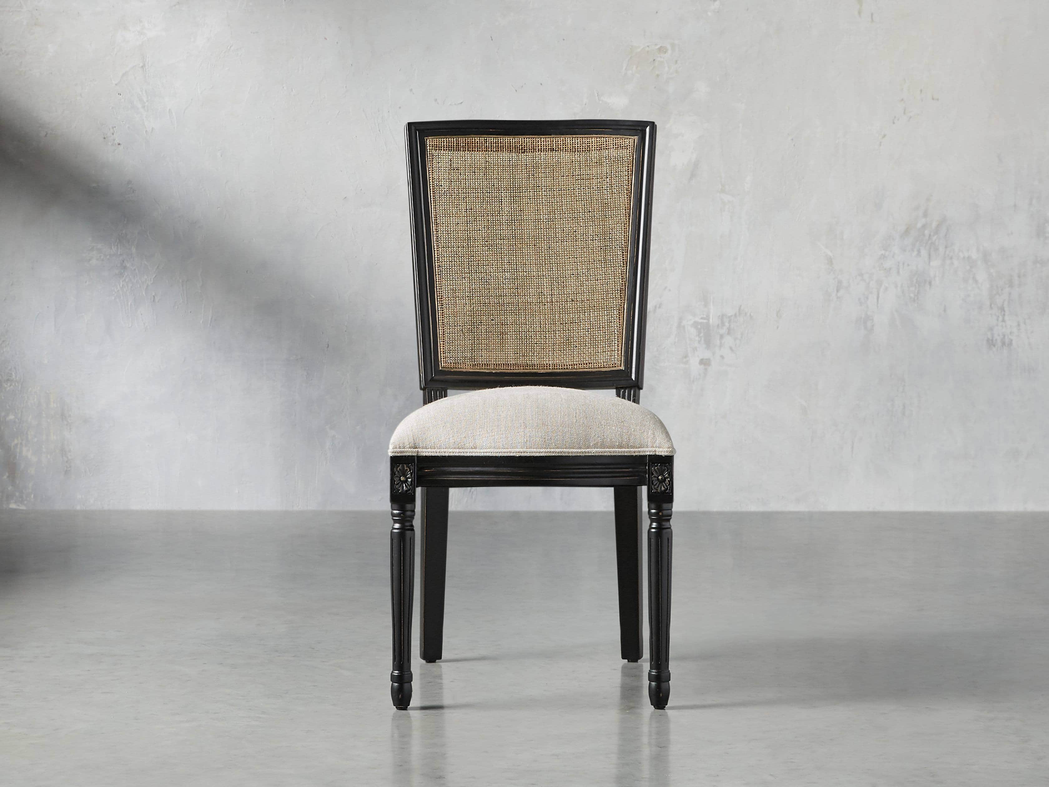 Adele 23" Cane Back Dining Side Chair in Black