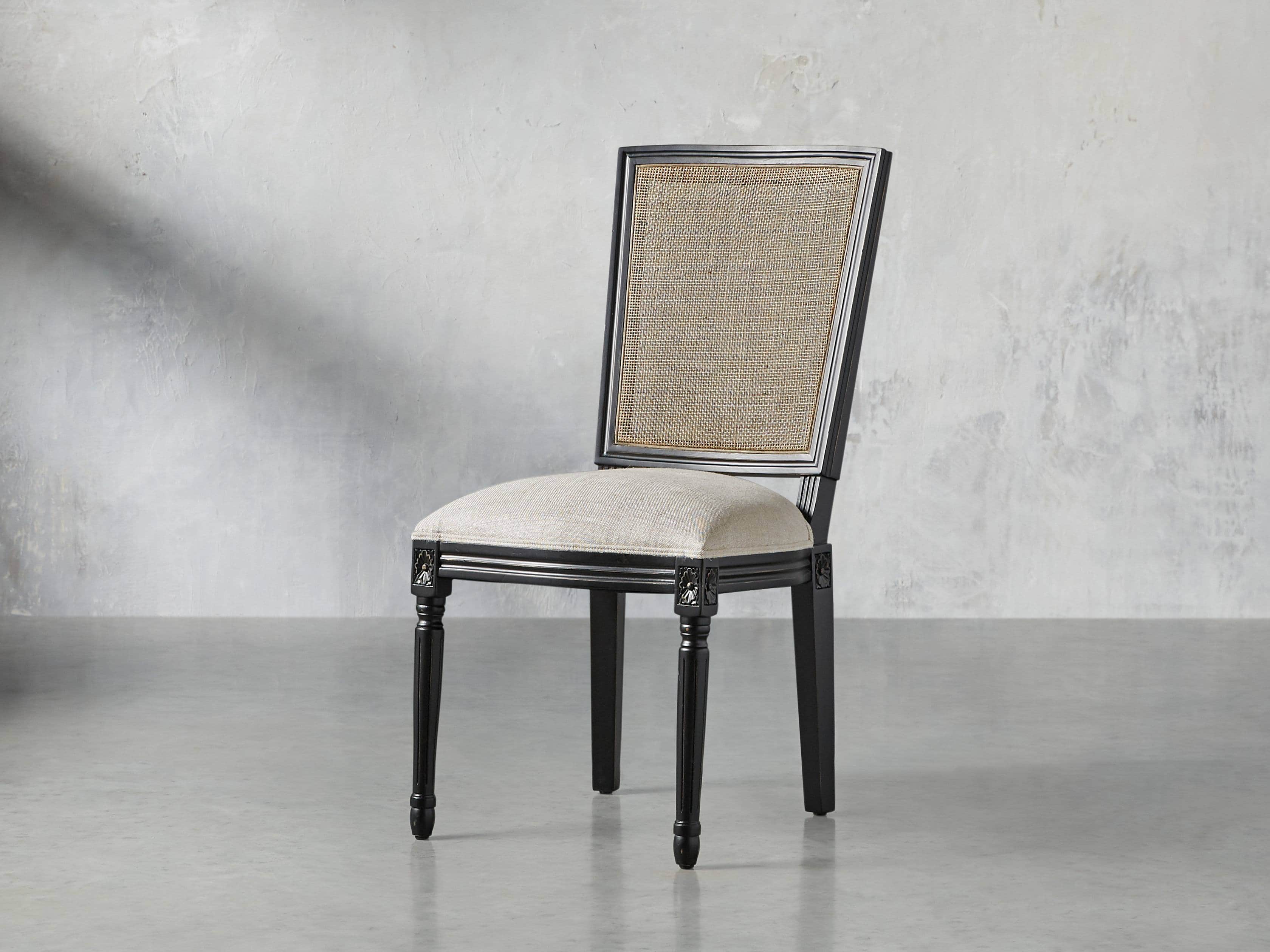 Adele 23" Cane Back Dining Side Chair in Black
