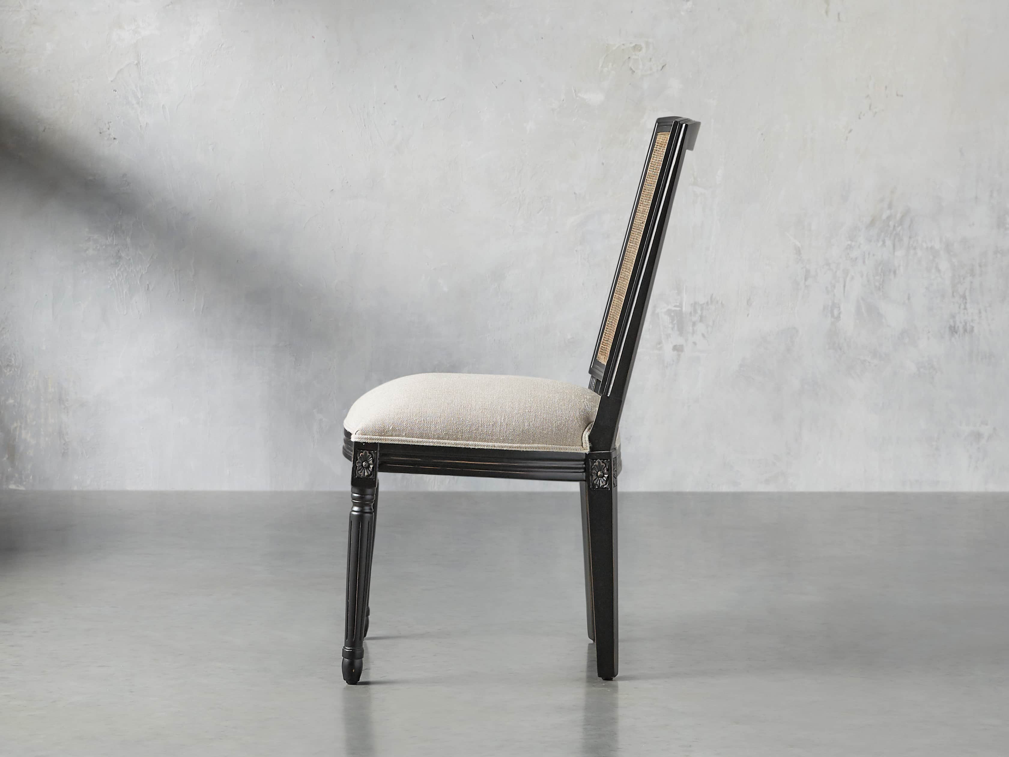 Adele 23" Cane Back Dining Side Chair in Black