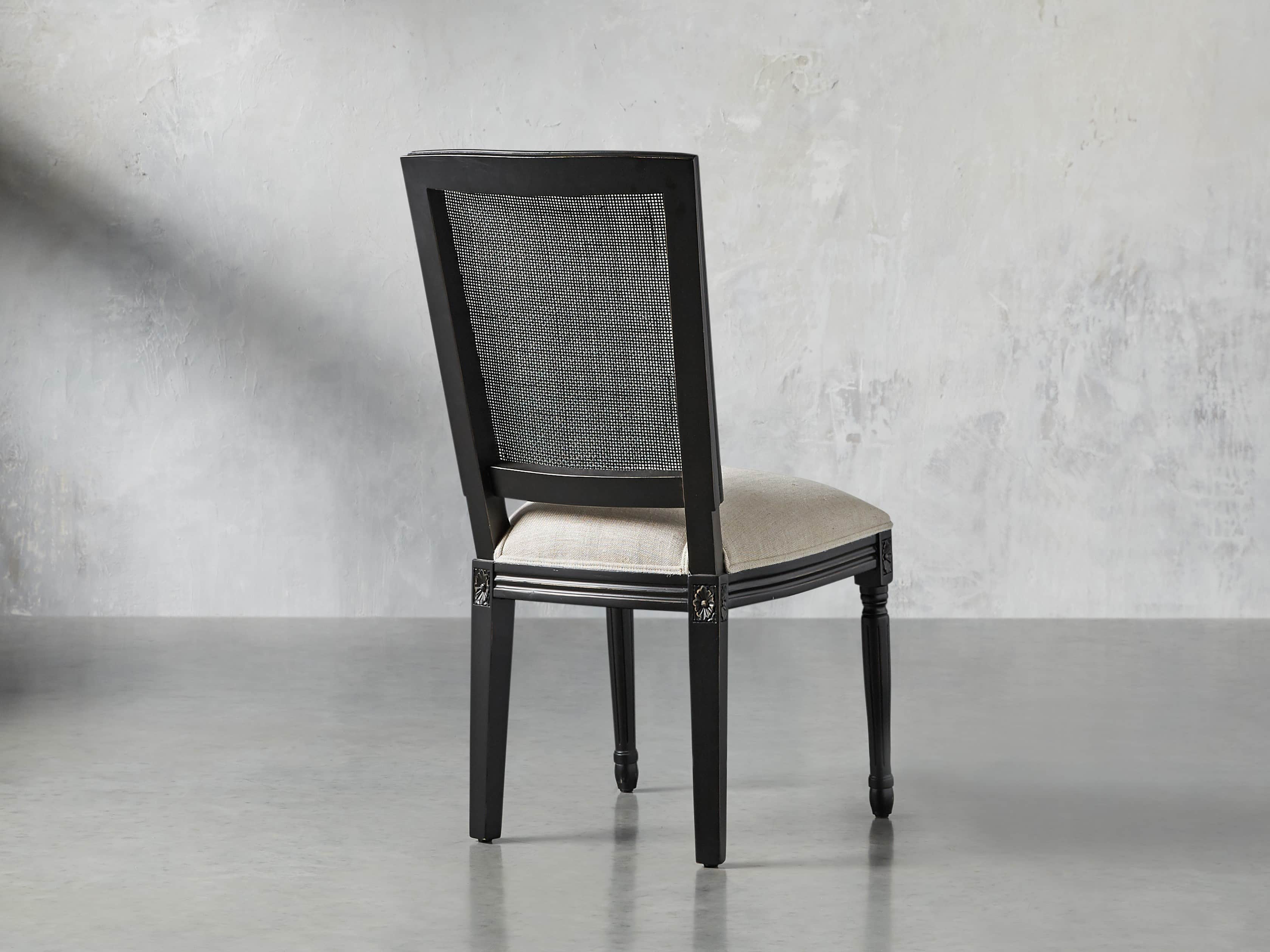 Adele 23" Cane Back Dining Side Chair in Black