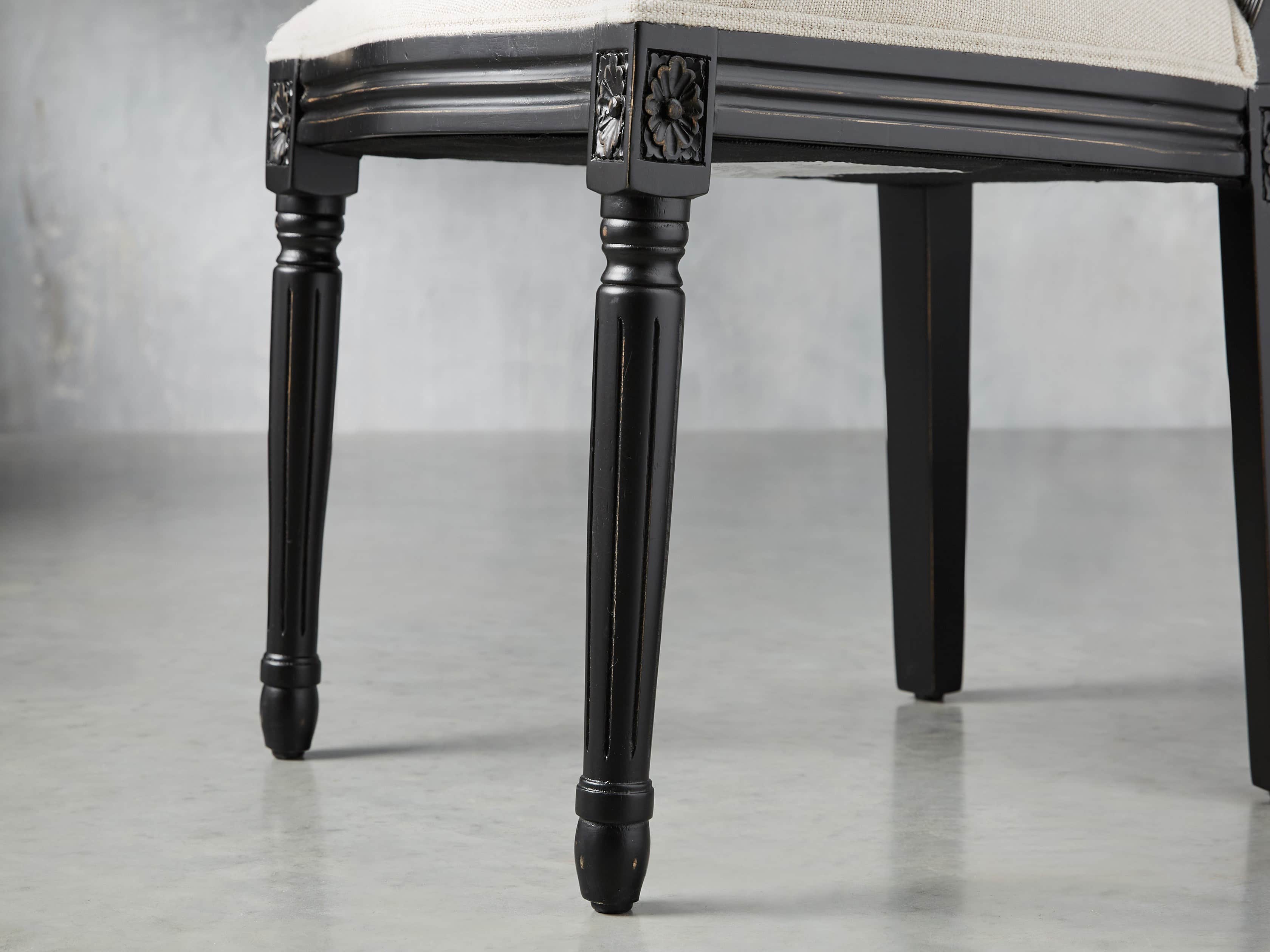 Adele 23" Cane Back Dining Side Chair in Black