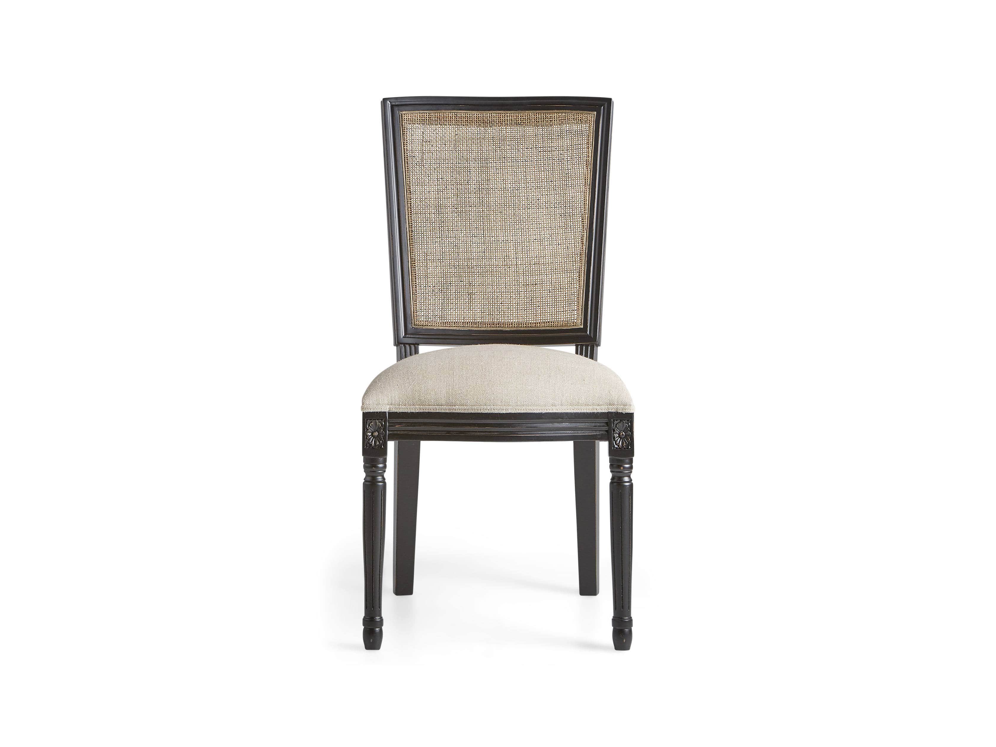 Adele 23" Cane Back Dining Side Chair in Black