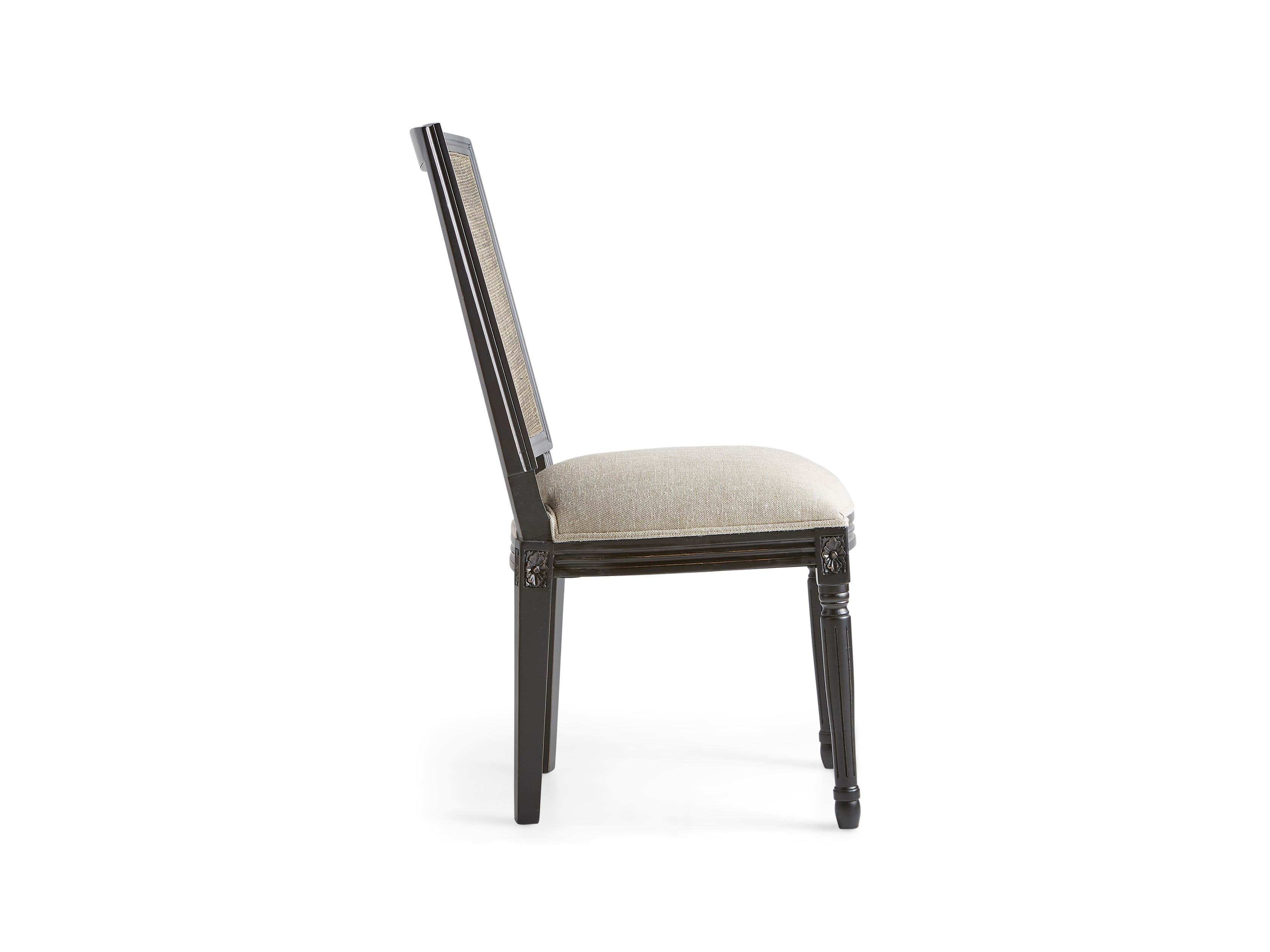 Adele 23" Cane Back Dining Side Chair in Black