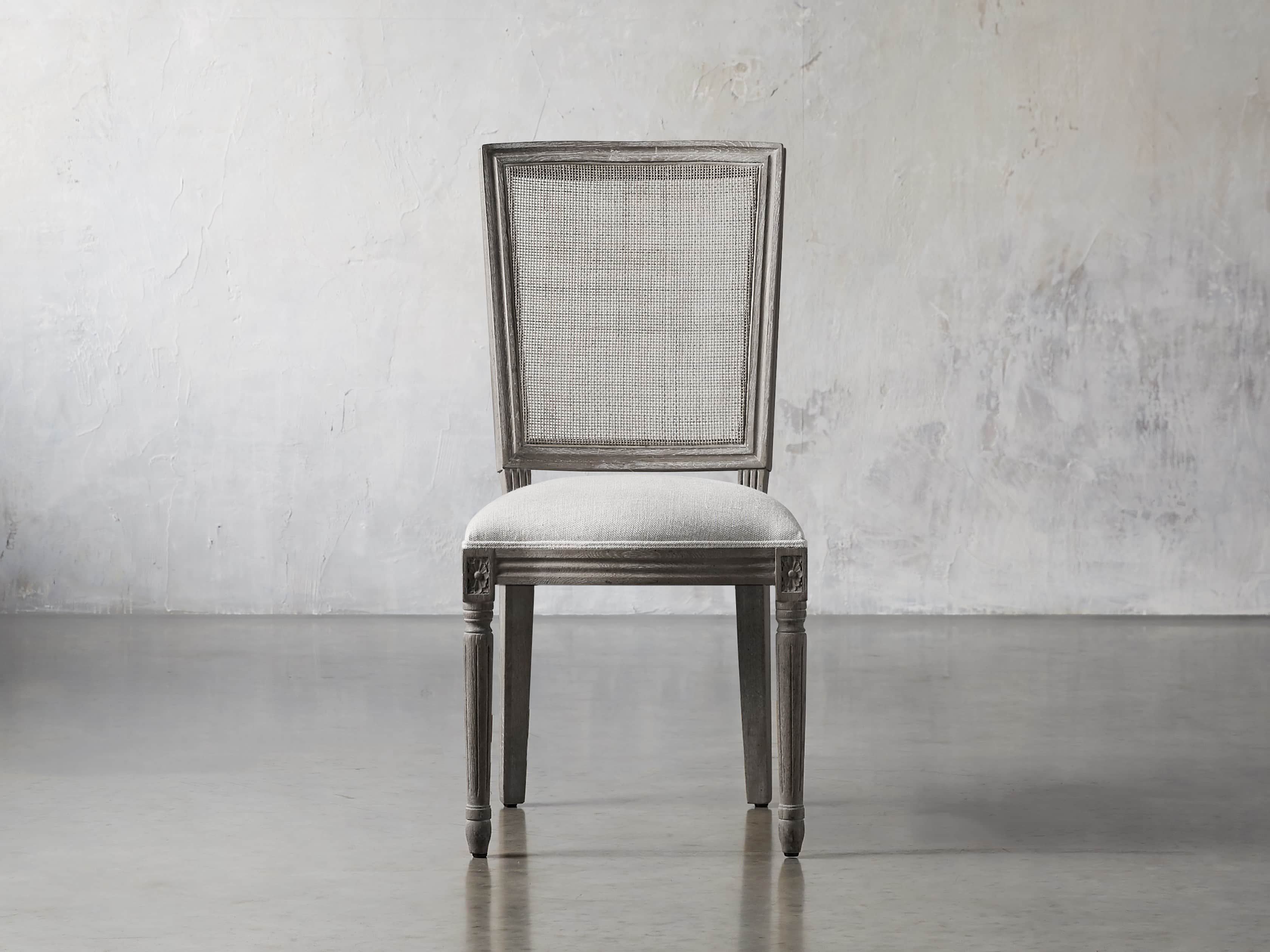 Adele Cane Back Dining Side Chair in Stone Vintage, slide 1 of 8